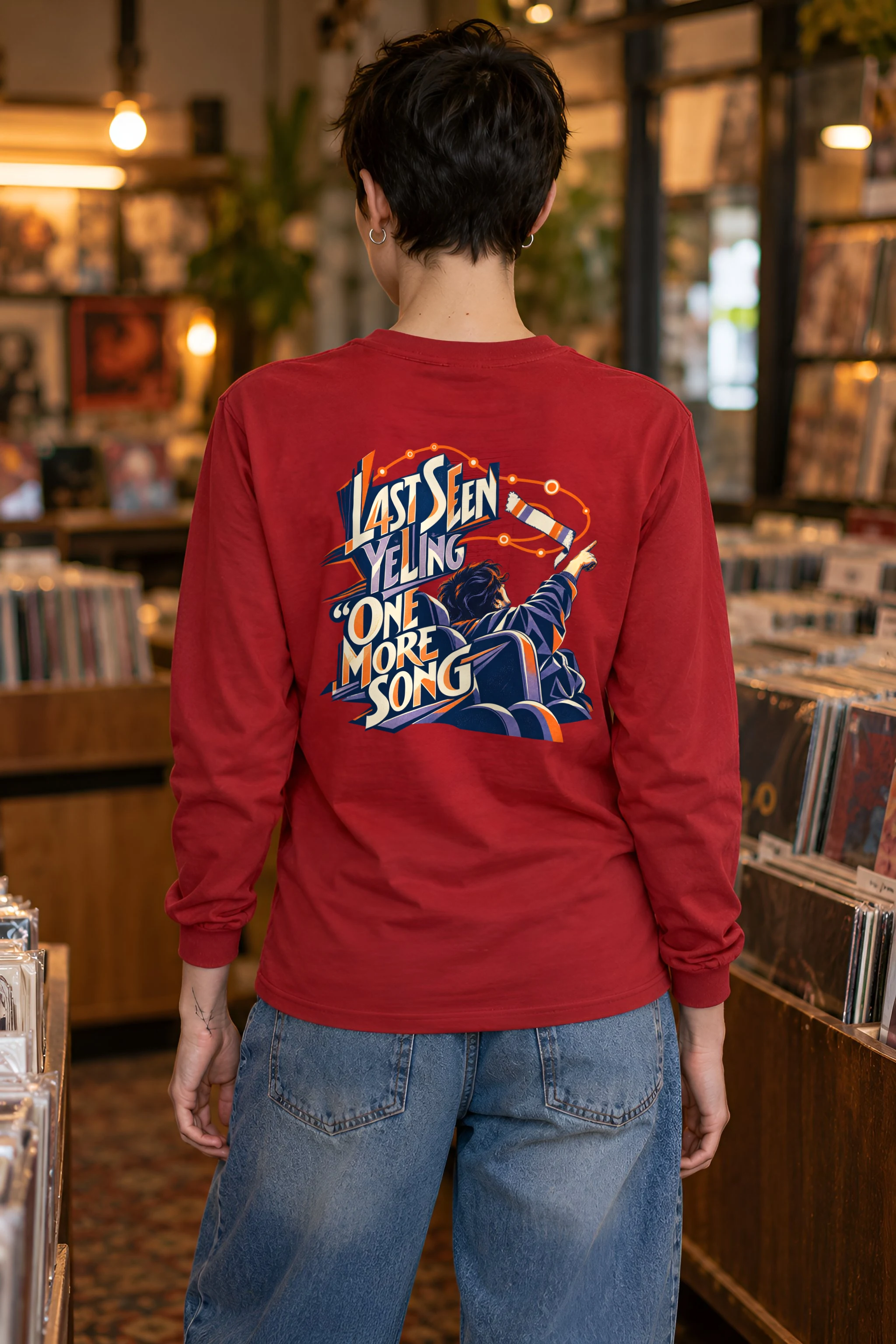 "Last Seen Yelling One More Song" Unisex Longsleeve T-shirt
