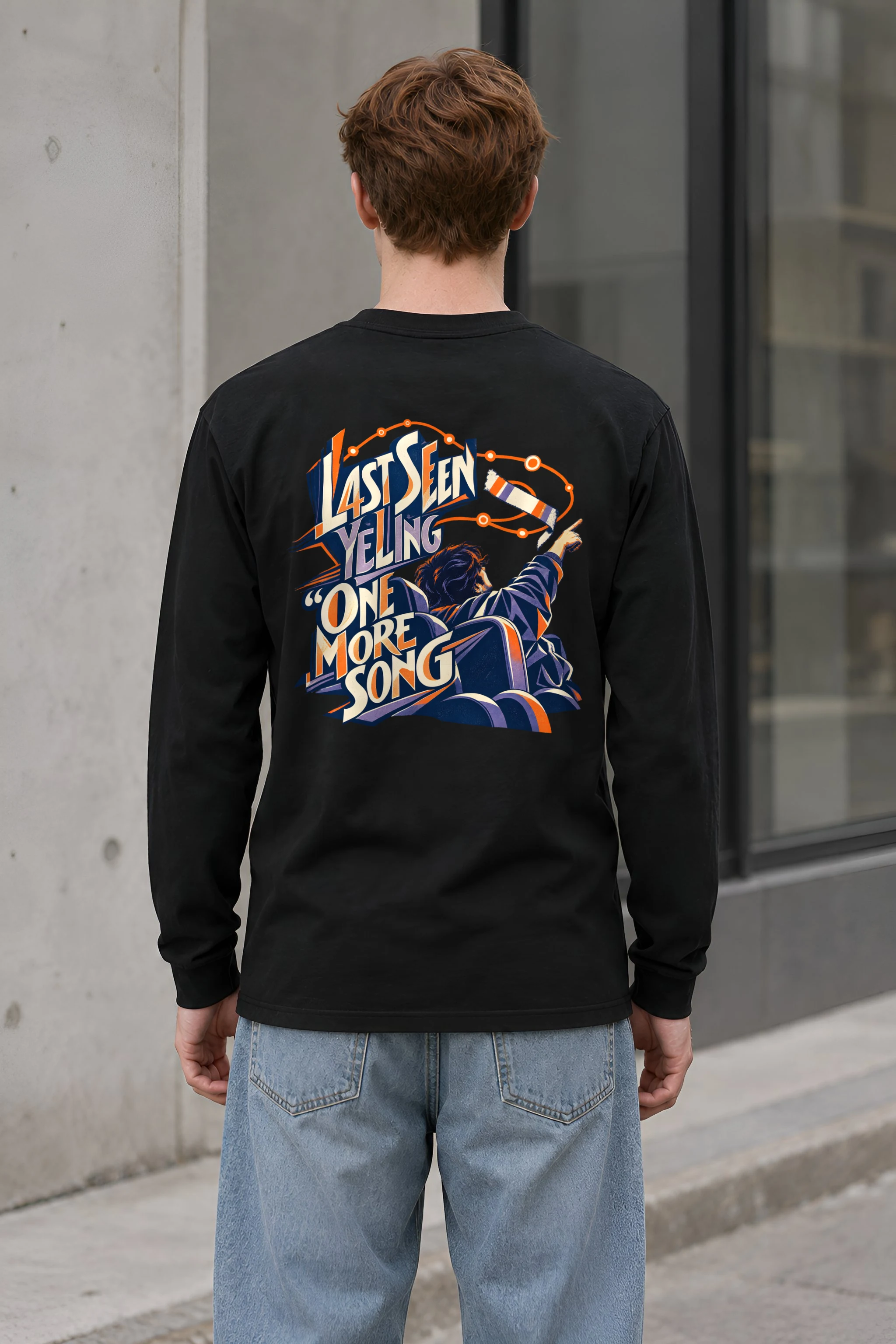 "Last Seen Yelling One More Song" Unisex Longsleeve T-shirt