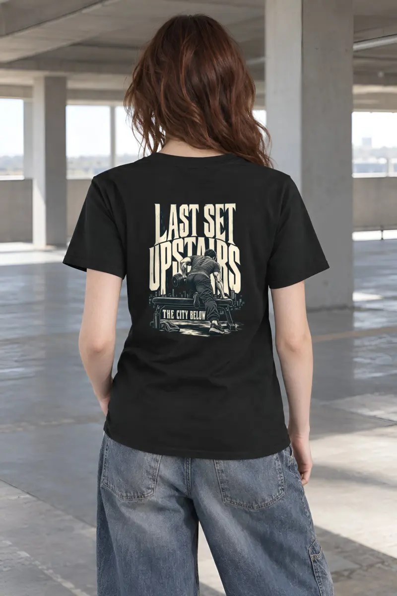 "Last Set Upstairs" Heavyweight Unisex Crewneck T-shirt