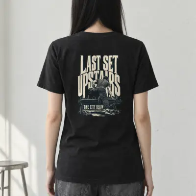 "Last Set Upstairs" Heavyweight Unisex Crewneck T-shirt