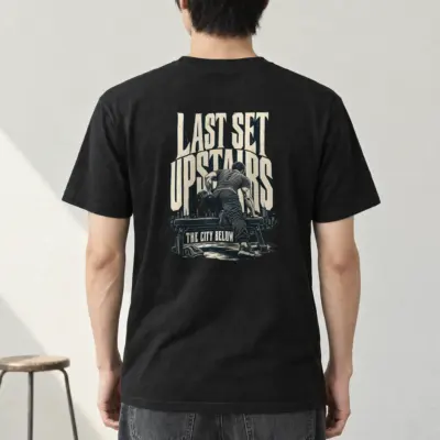"Last Set Upstairs" Heavyweight Unisex Crewneck T-shirt