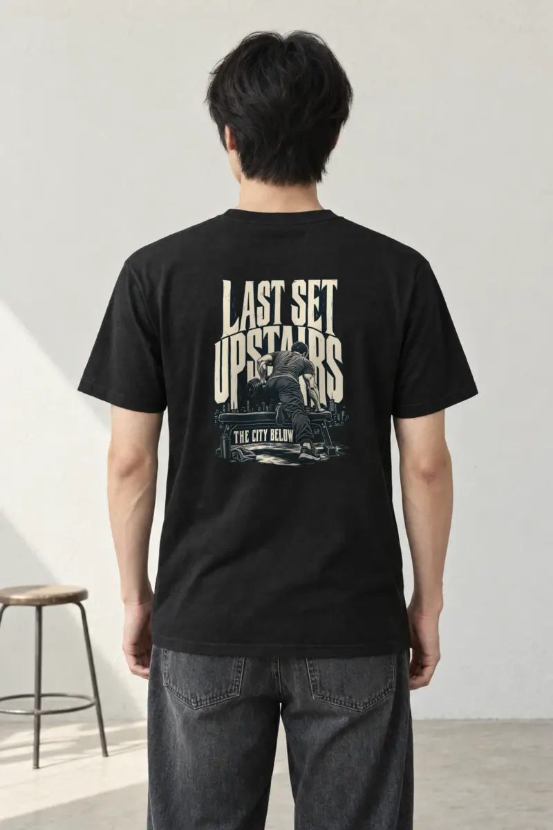 "Last Set Upstairs" Heavyweight Unisex Crewneck T-shirt