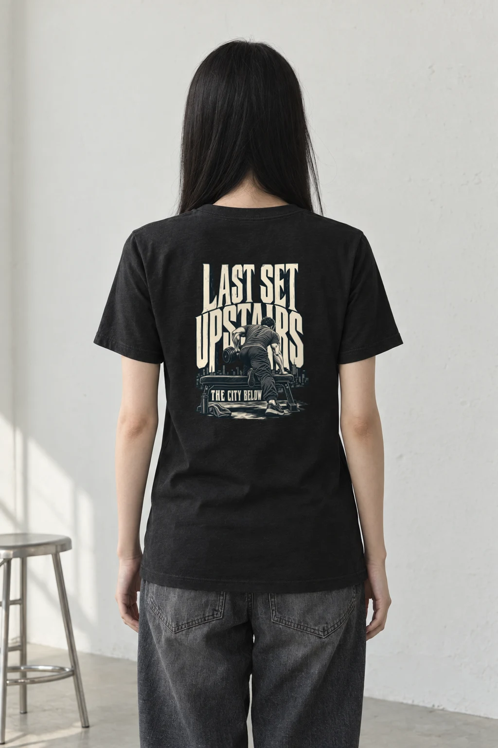 "Last Set Upstairs" Heavyweight Unisex Crewneck T-shirt