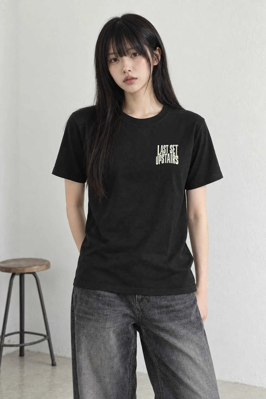 "Last Set Upstairs" Heavyweight Unisex Crewneck T-shirt