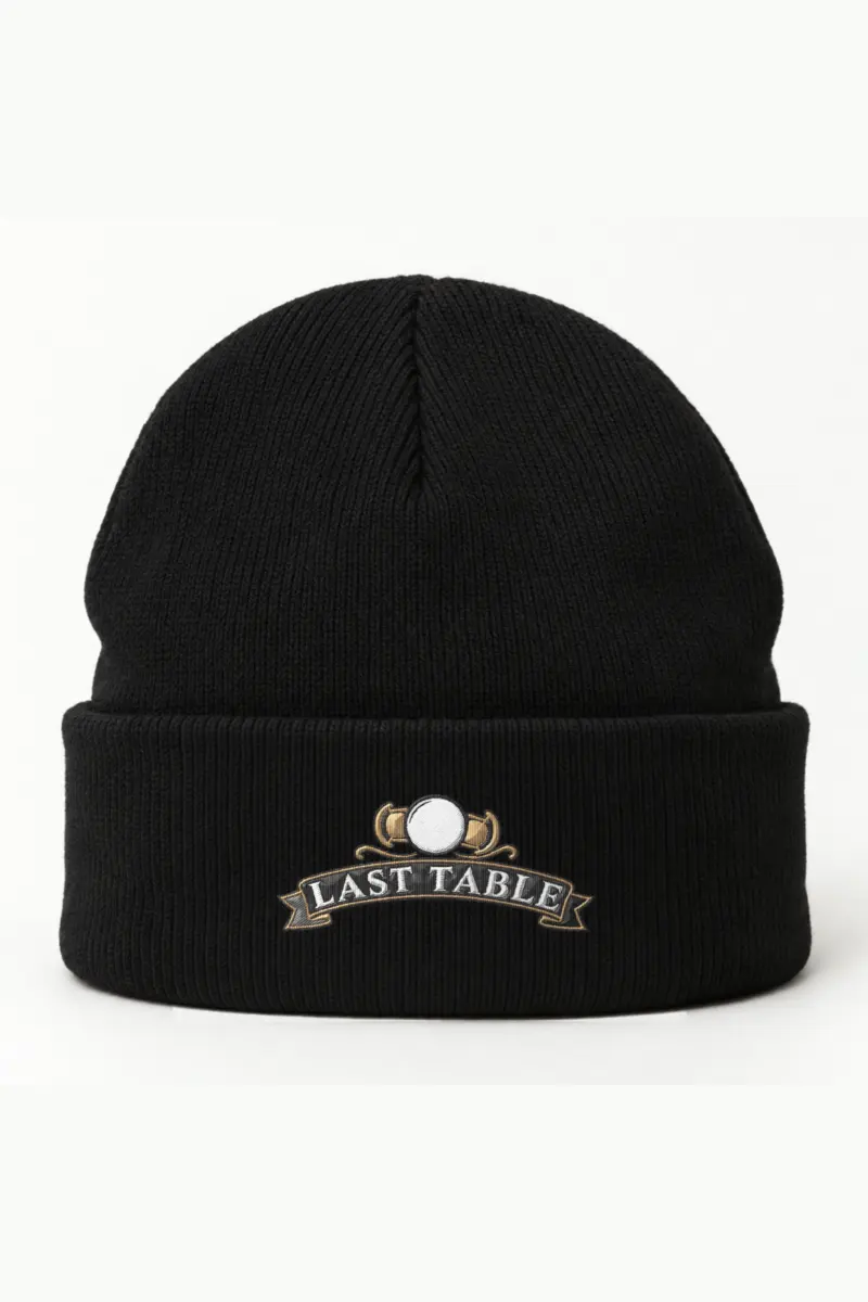 “Last Table” Cuffed Beanie · Embroidered