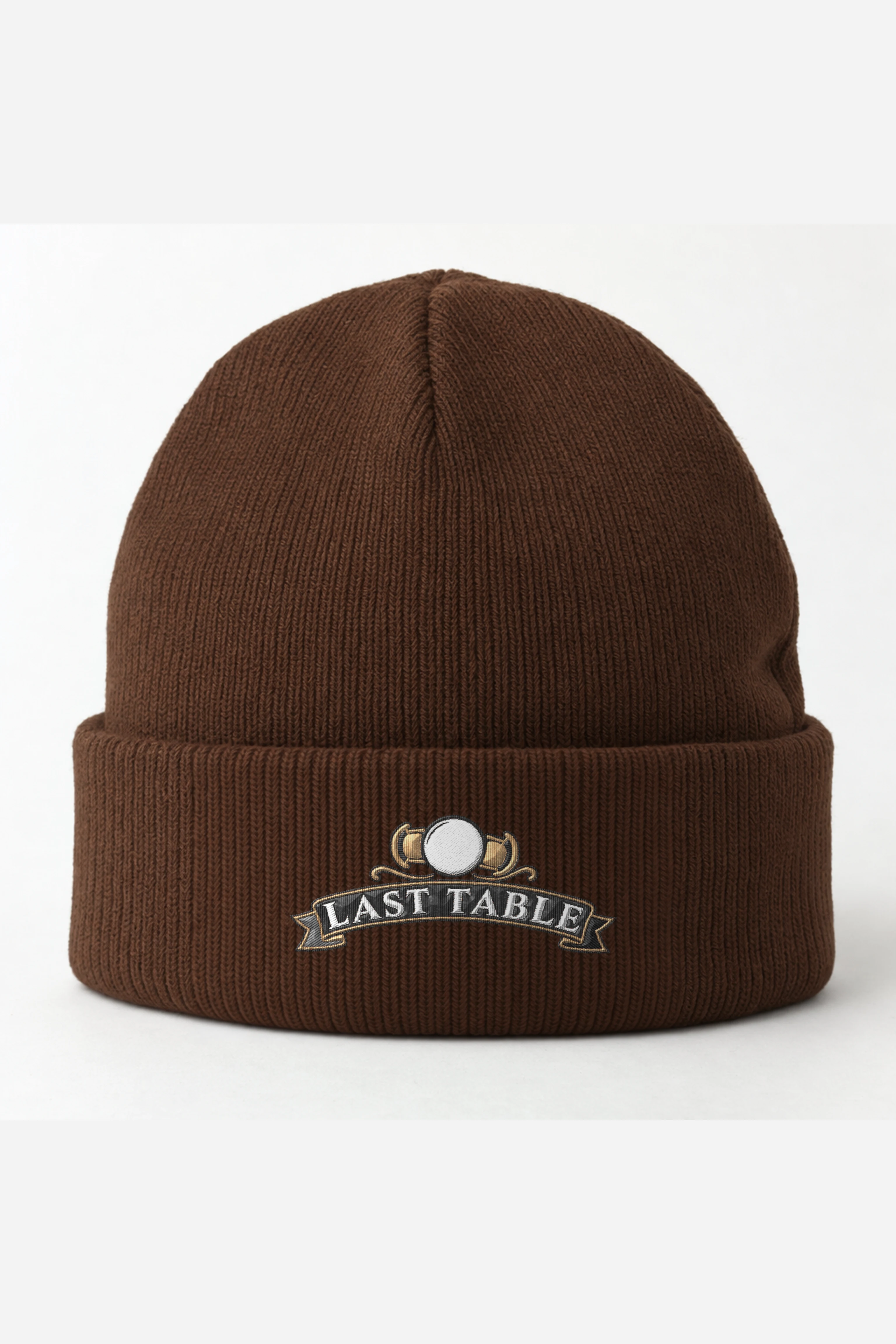 "Last Table" Cuffed Beanie · Embroidered