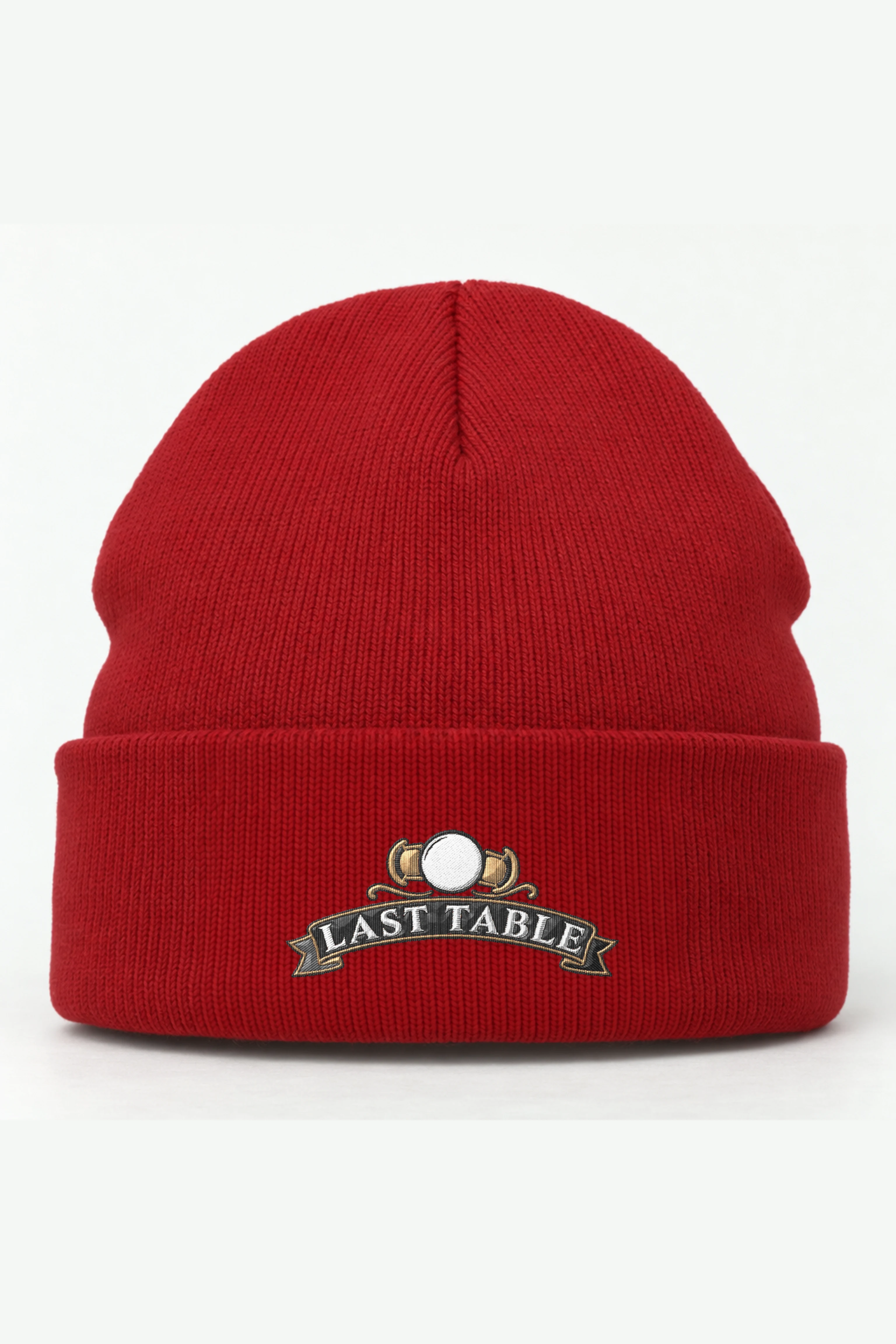 "Last Table" Cuffed Beanie · Embroidered