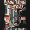 "Last Train Bicycle" Men's Oversized Heavyweight Crewneck T-Shirt