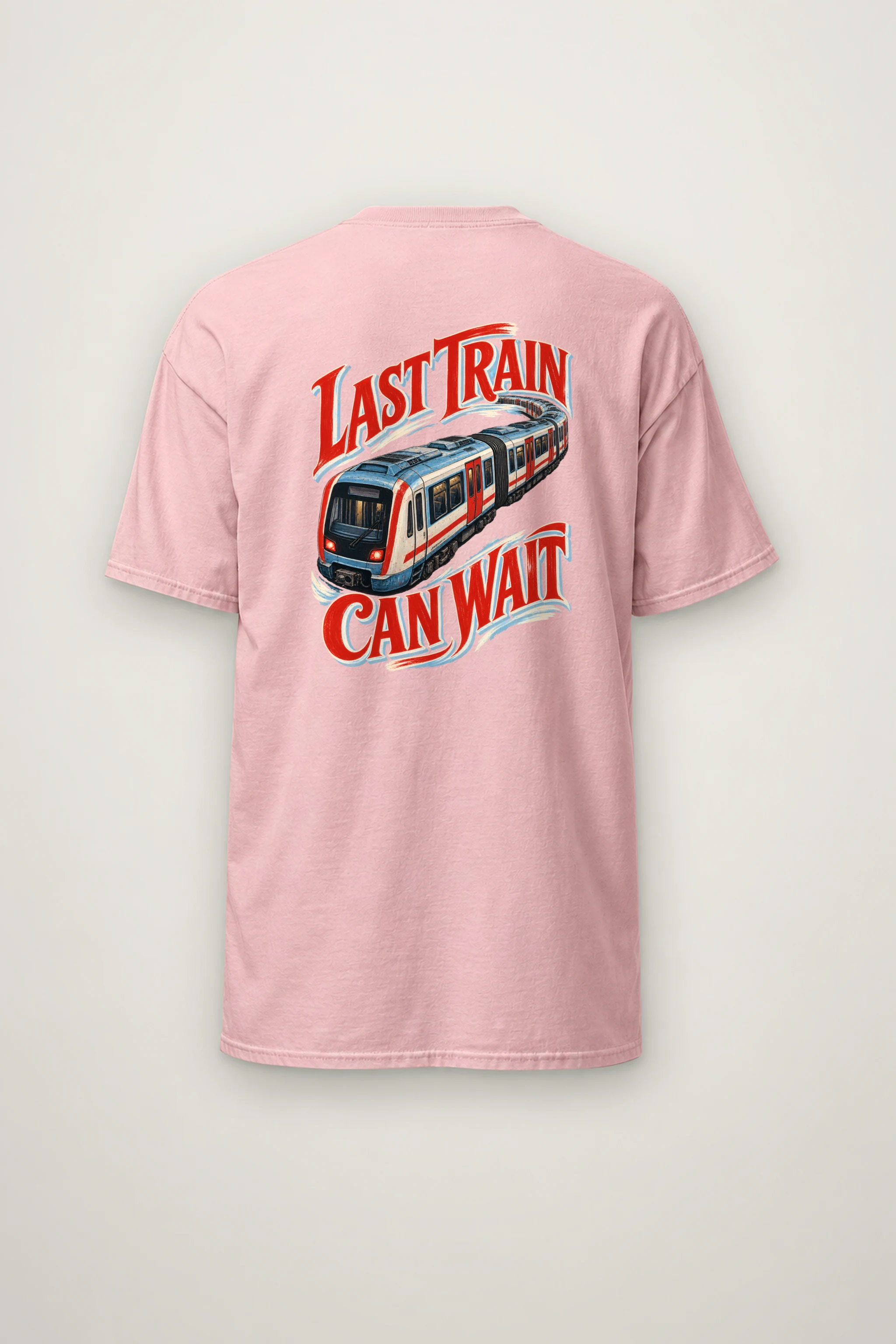 "Last Train Can Wait" Heavyweight Unisex Crewneck T-shirt