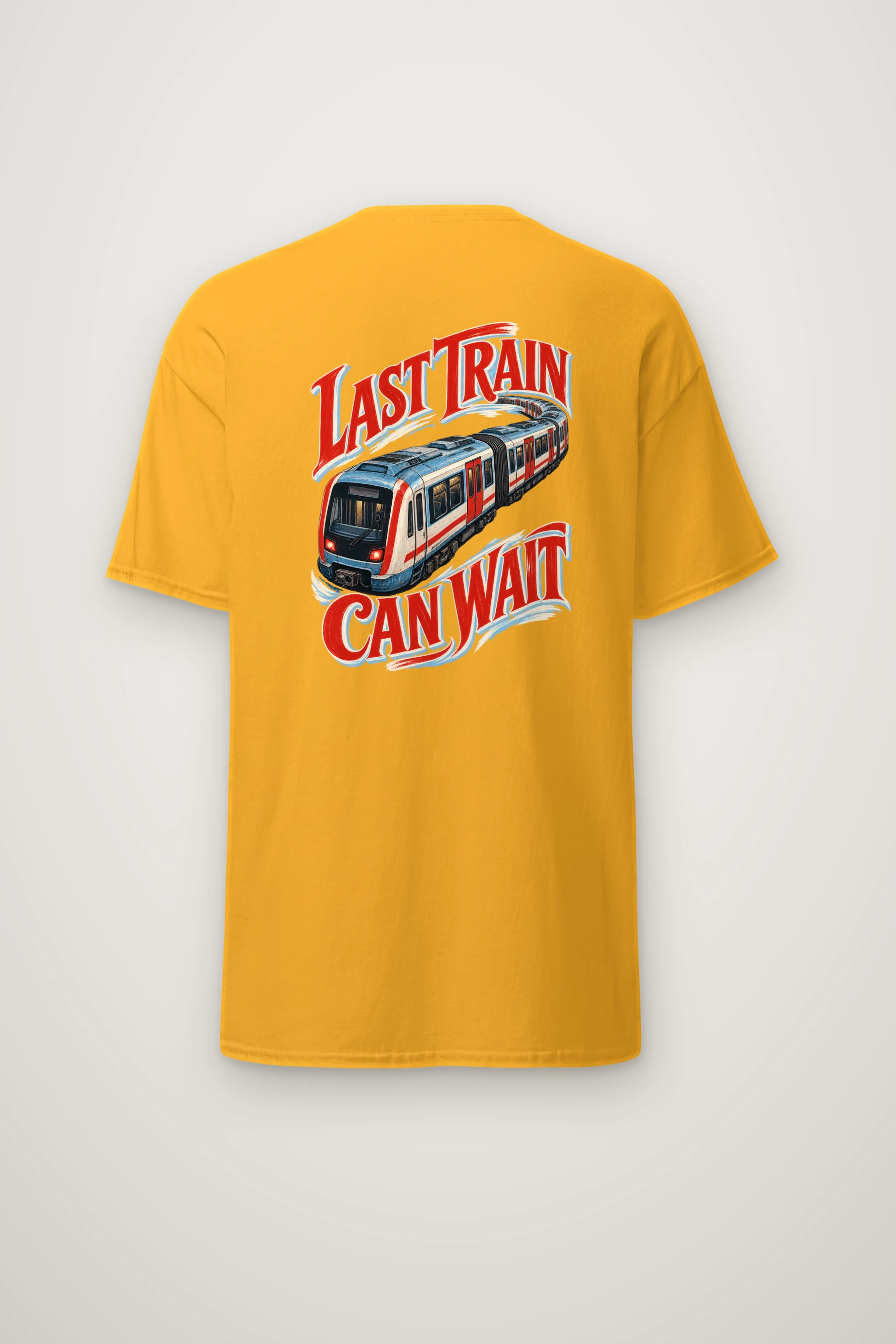 "Last Train Can Wait" Heavyweight Unisex Crewneck T-shirt