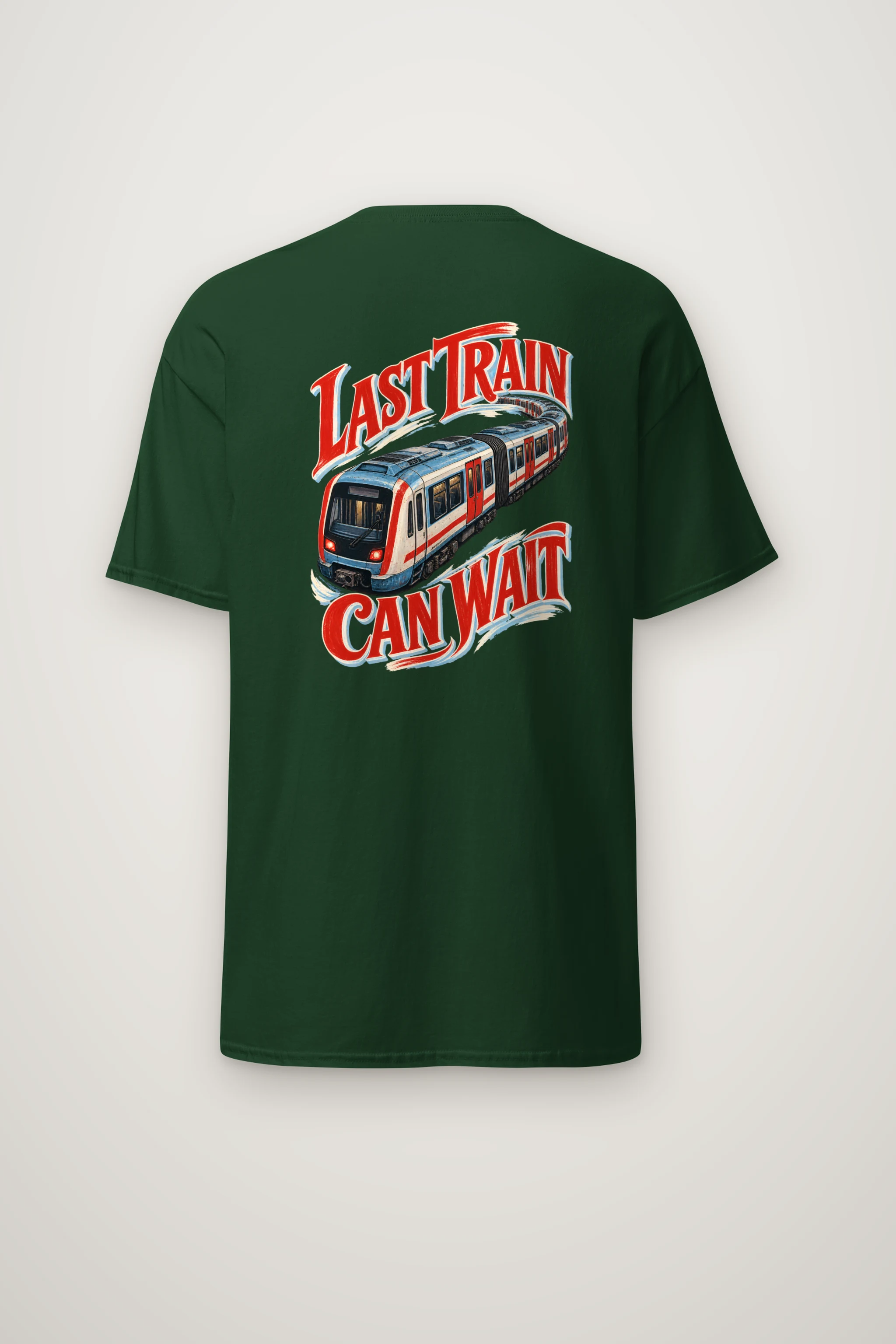 "Last Train Can Wait" Heavyweight Unisex Crewneck T-shirt