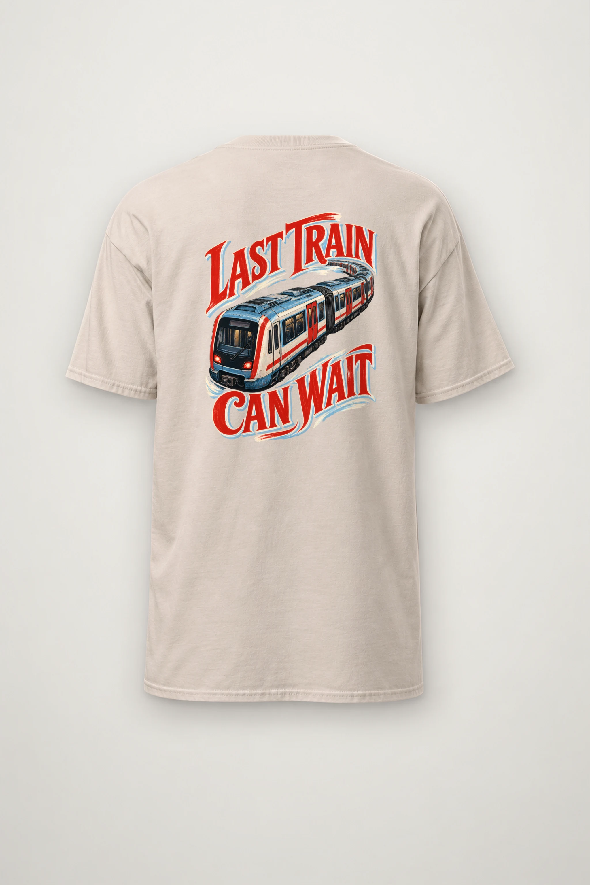 "Last Train Can Wait" Heavyweight Unisex Crewneck T-shirt