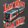 "Last Train Can Wait" Men's Oversized Heavyweight Crewneck T-Shirt