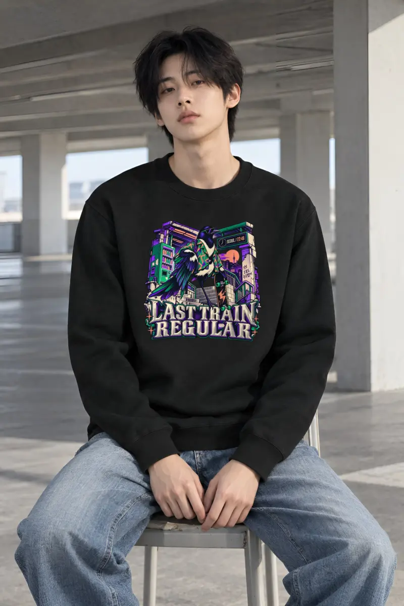 "Last Train Regular Magpie" Heavy Blend Unisex Crewneck Sweatshirt