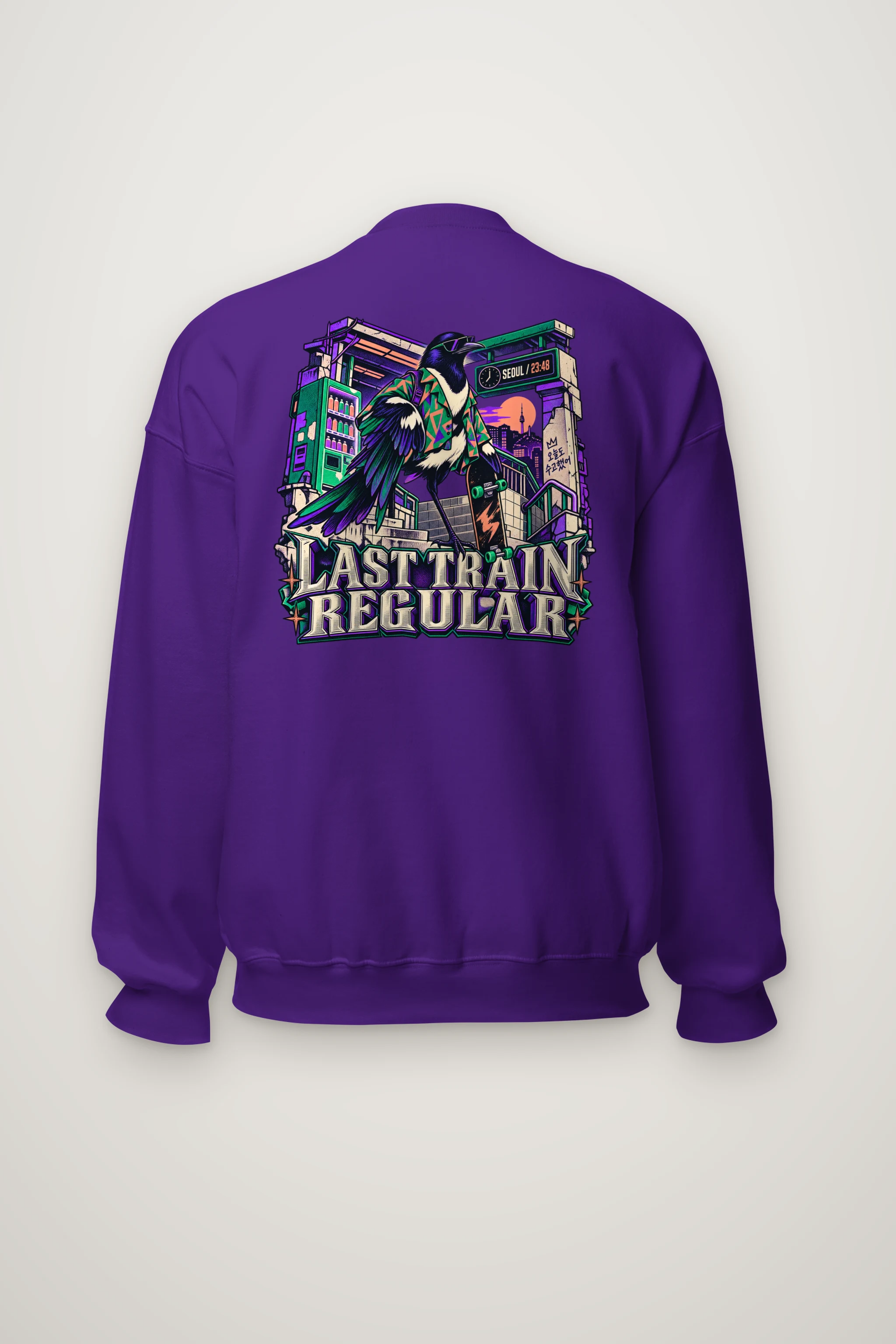 "Last Train Regular Magpie" Heavy Blend Unisex Crewneck Sweatshirt