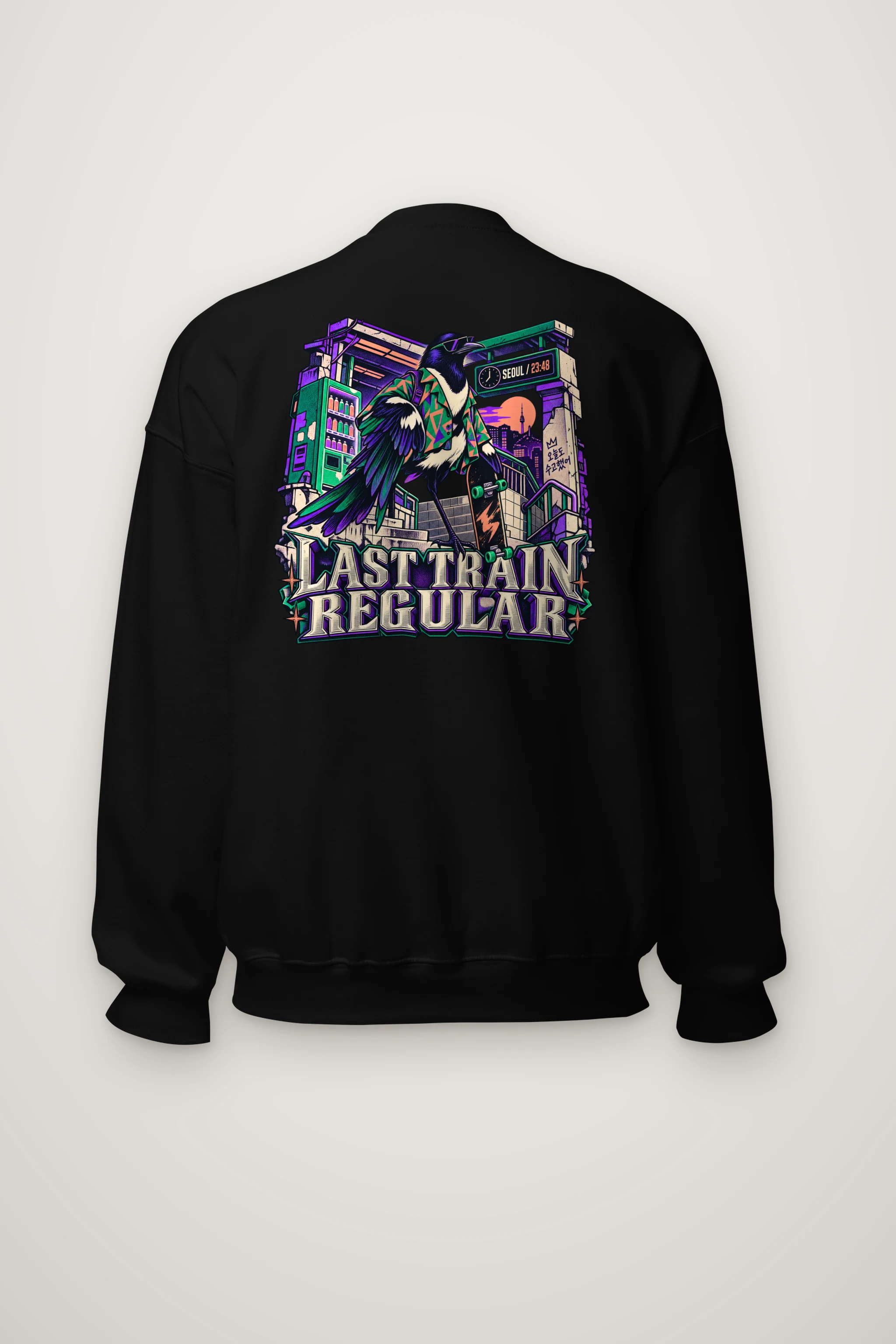 "Last Train Regular Magpie" Heavy Blend Unisex Crewneck Sweatshirt