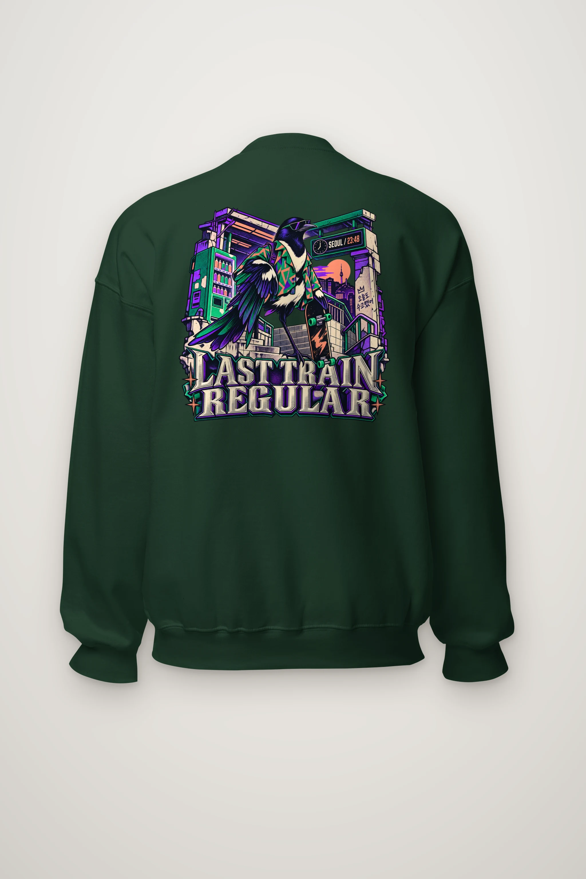 "Last Train Regular Magpie" Heavy Blend Unisex Crewneck Sweatshirt