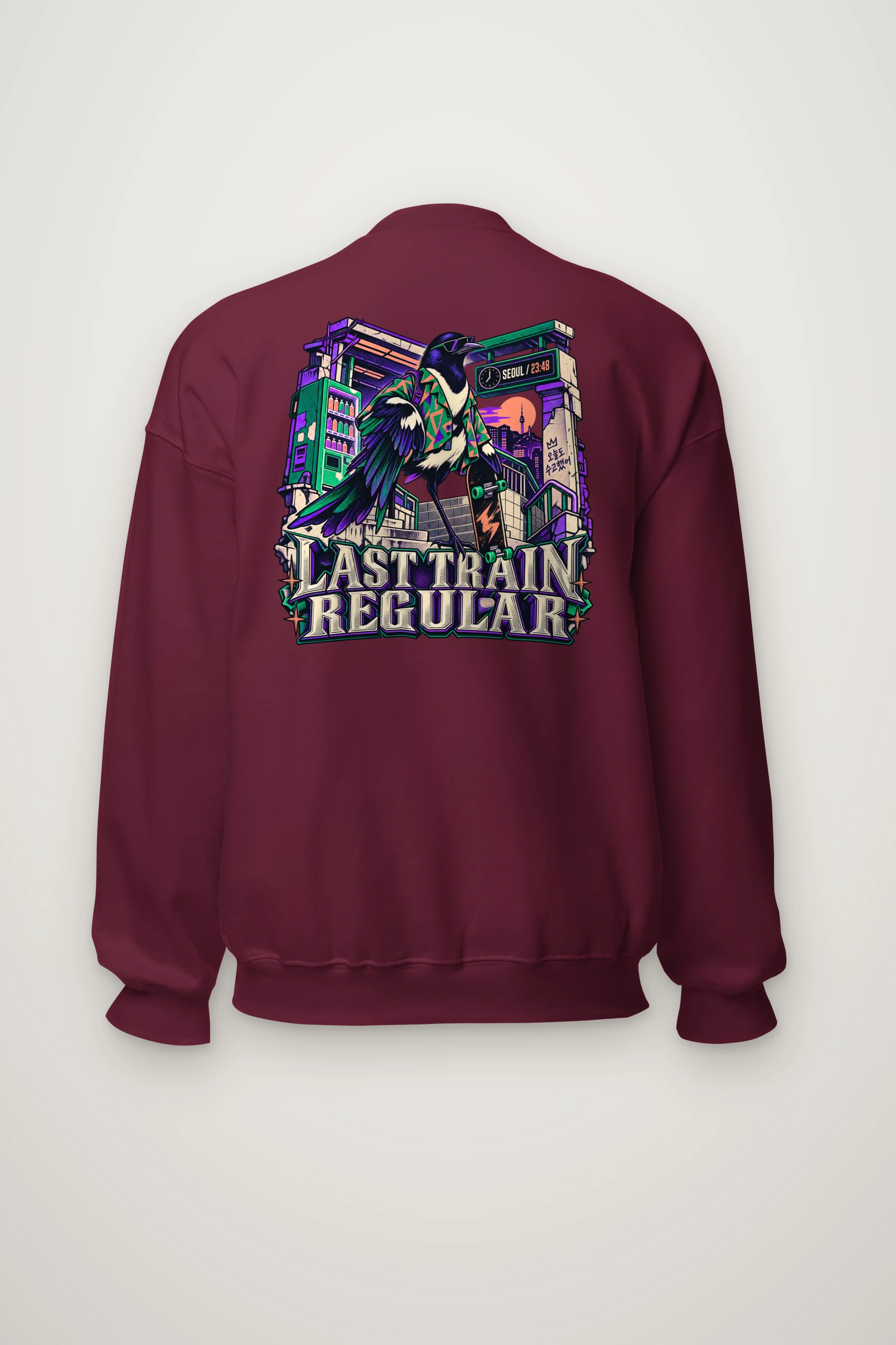 "Last Train Regular Magpie" Heavy Blend Unisex Crewneck Sweatshirt