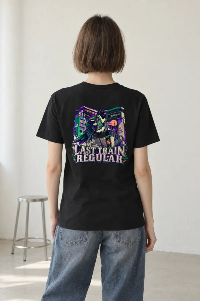 "Last Train Regular Seoul" Heavyweight Unisex Crewneck T-shirt