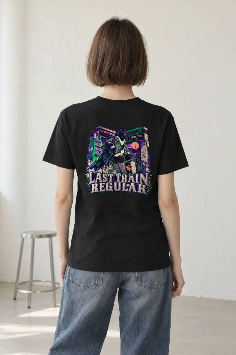 "Last Train Regular Seoul" Heavyweight Unisex Crewneck T-shirt