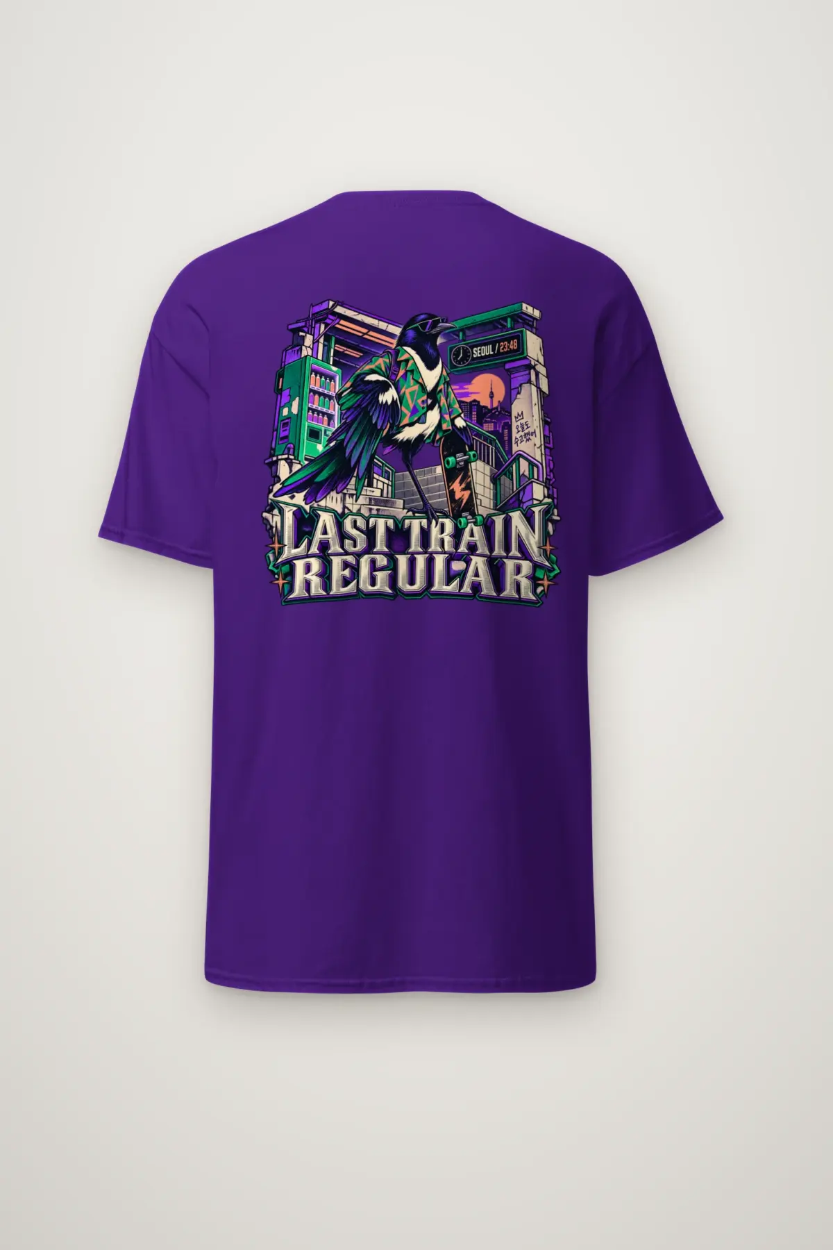 "Last Train Regular Seoul" Heavyweight Unisex Crewneck T-shirt