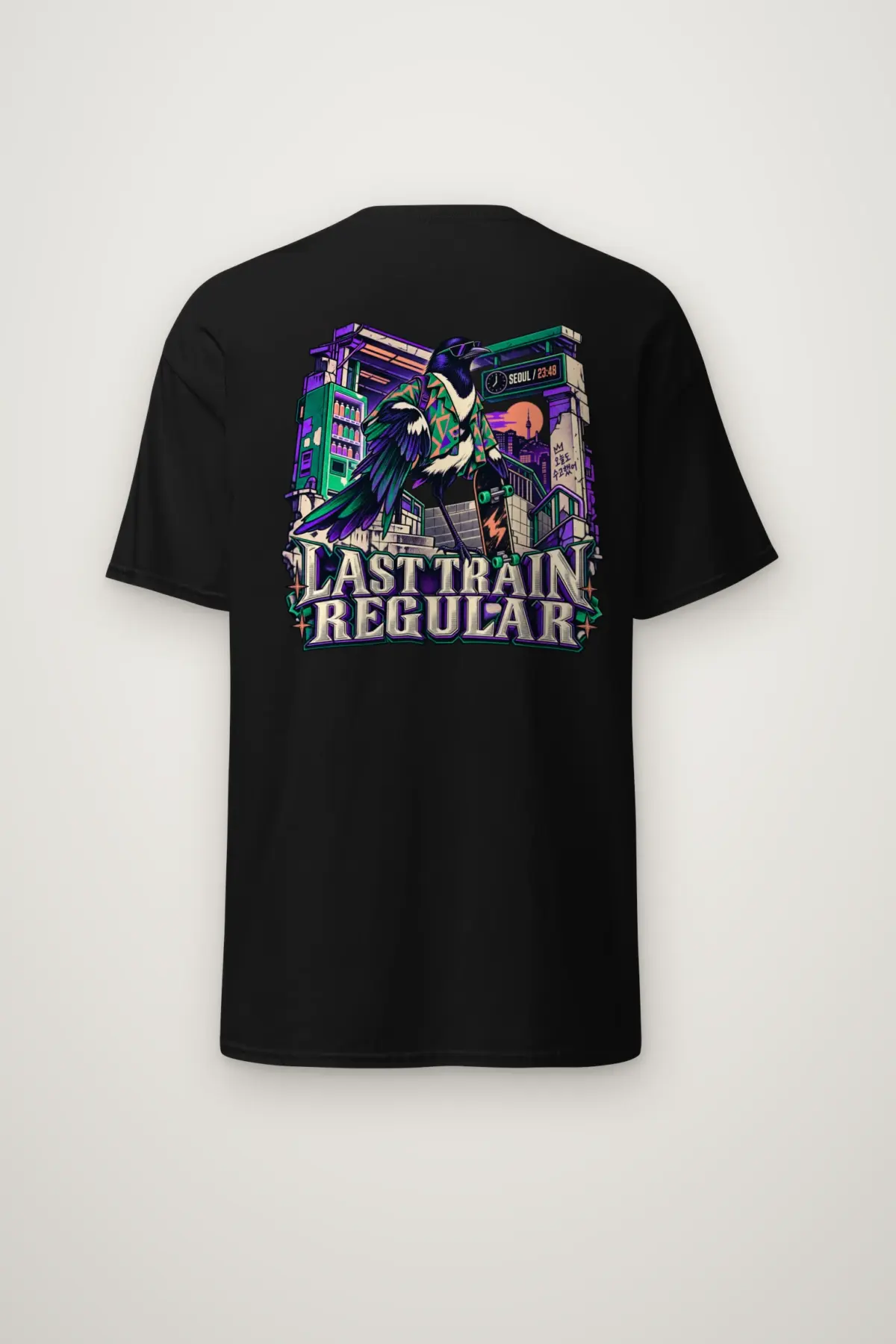 "Last Train Regular Seoul" Heavyweight Unisex Crewneck T-shirt
