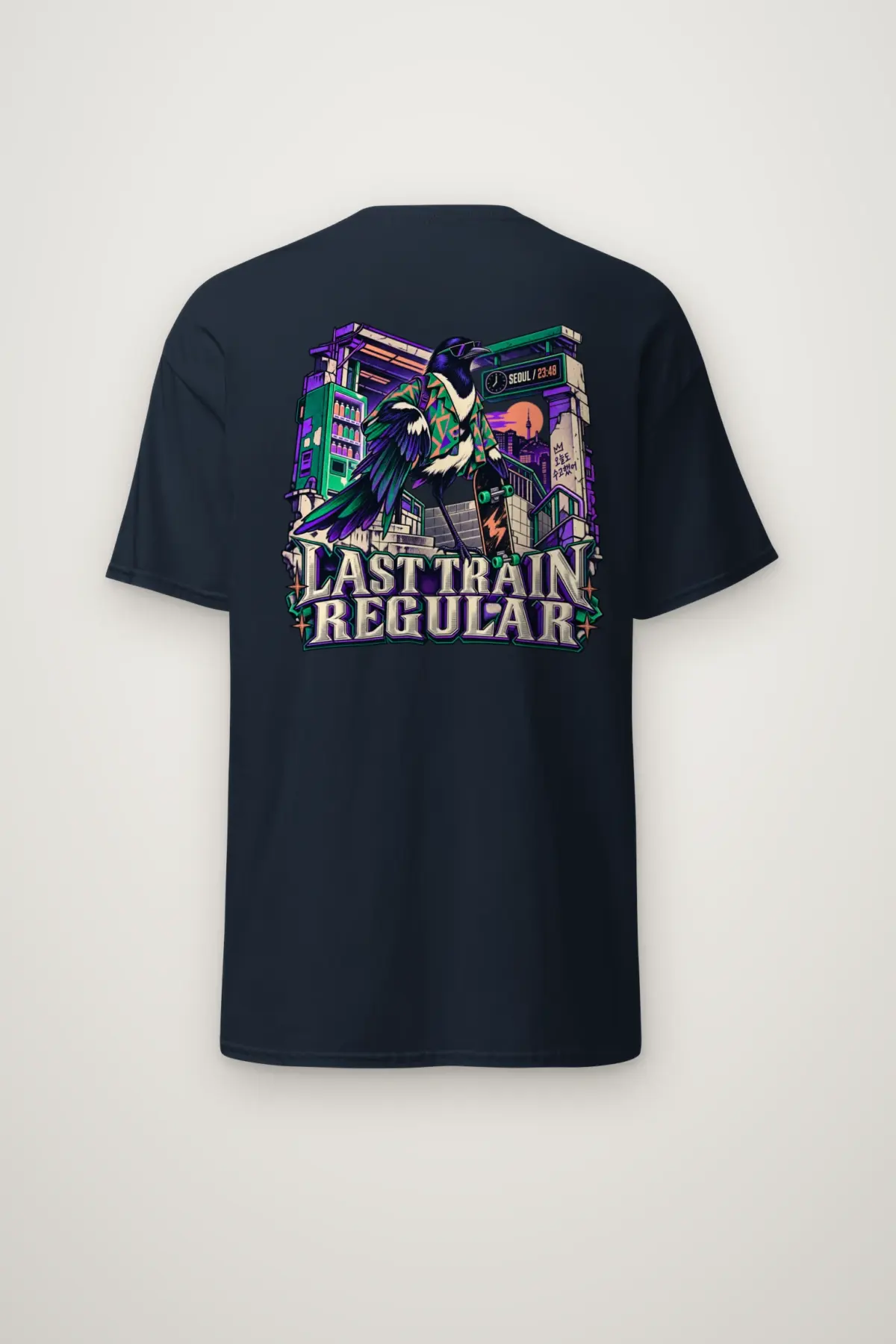"Last Train Regular Seoul" Heavyweight Unisex Crewneck T-shirt