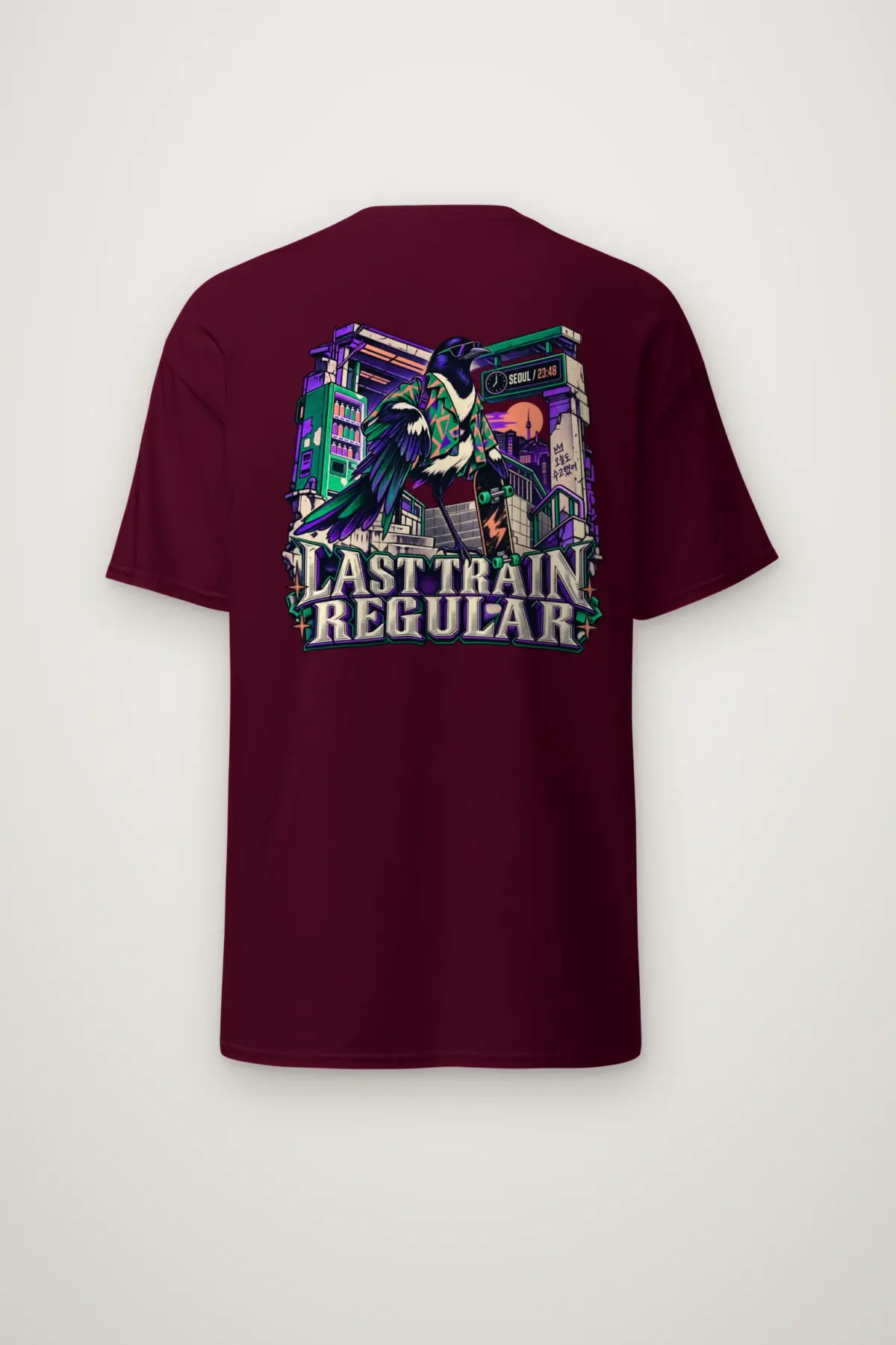 "Last Train Regular Seoul" Heavyweight Unisex Crewneck T-shirt
