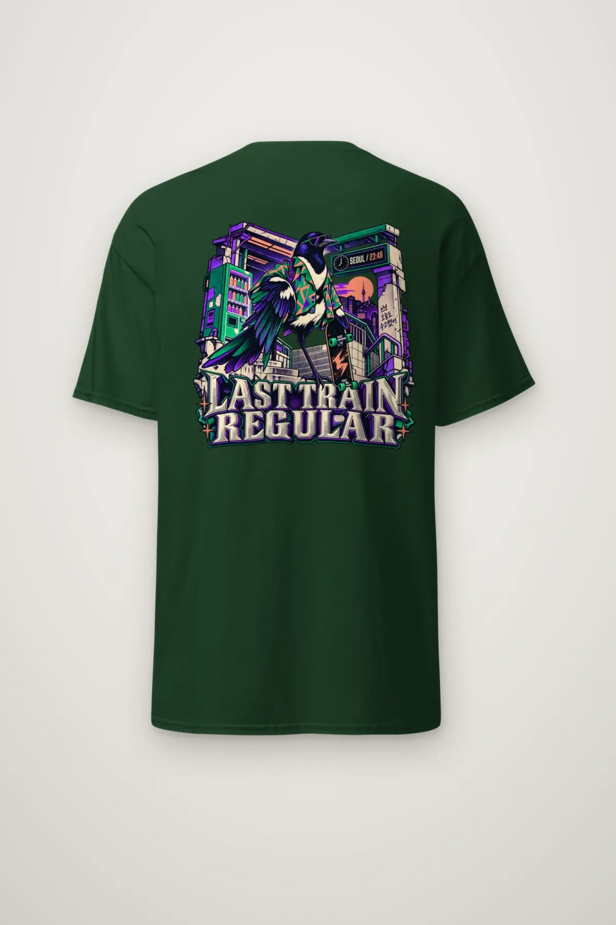 "Last Train Regular Seoul" Heavyweight Unisex Crewneck T-shirt