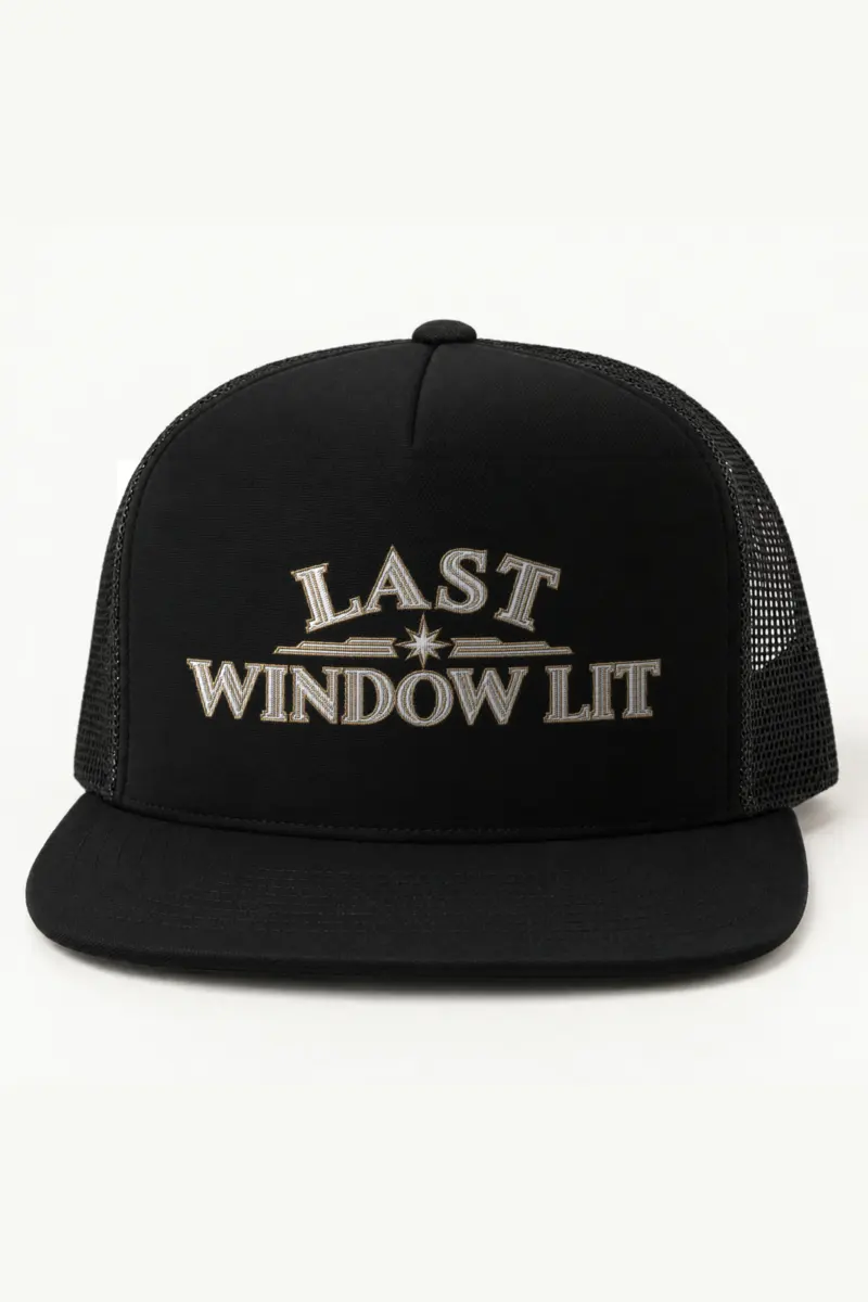"Last Window Lit" 5 Panel Trucker Cap · Embroidered