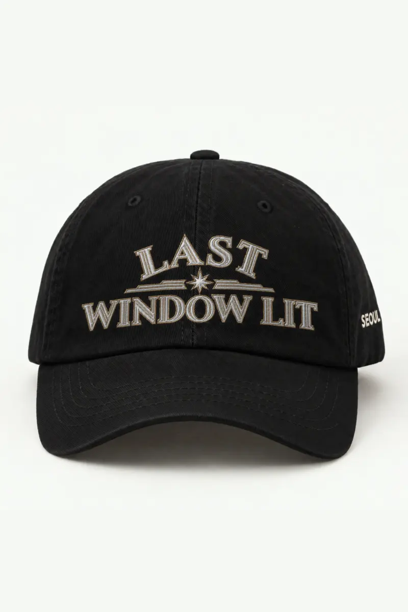 "Last Window Lit" Classic Dad Hat · Embroidered — black/cap-front