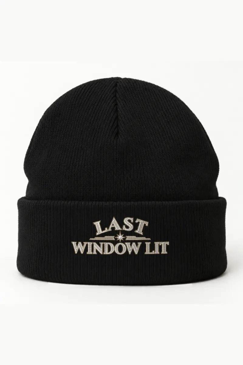 "Last Window Lit" Cuffed Beanie · Embroidered