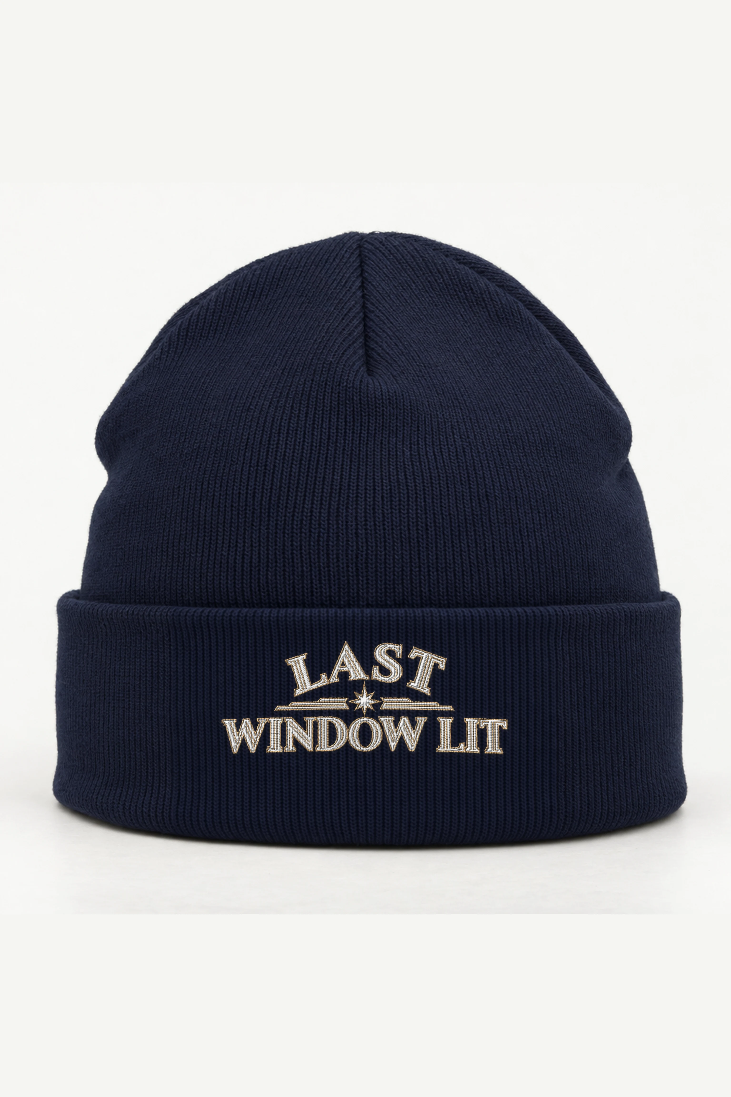 "Last Window Lit" Cuffed Beanie · Embroidered