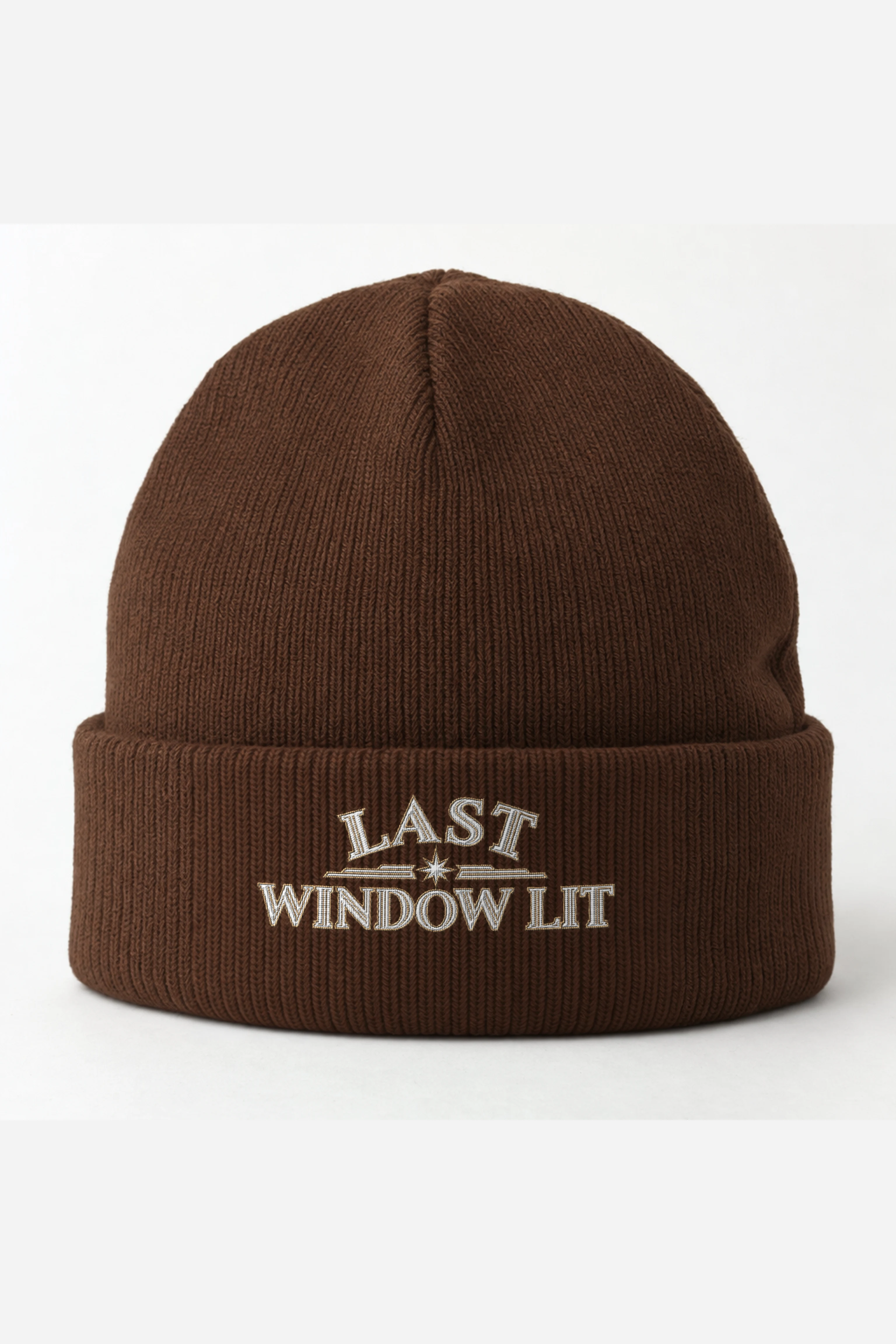 "Last Window Lit" Cuffed Beanie · Embroidered