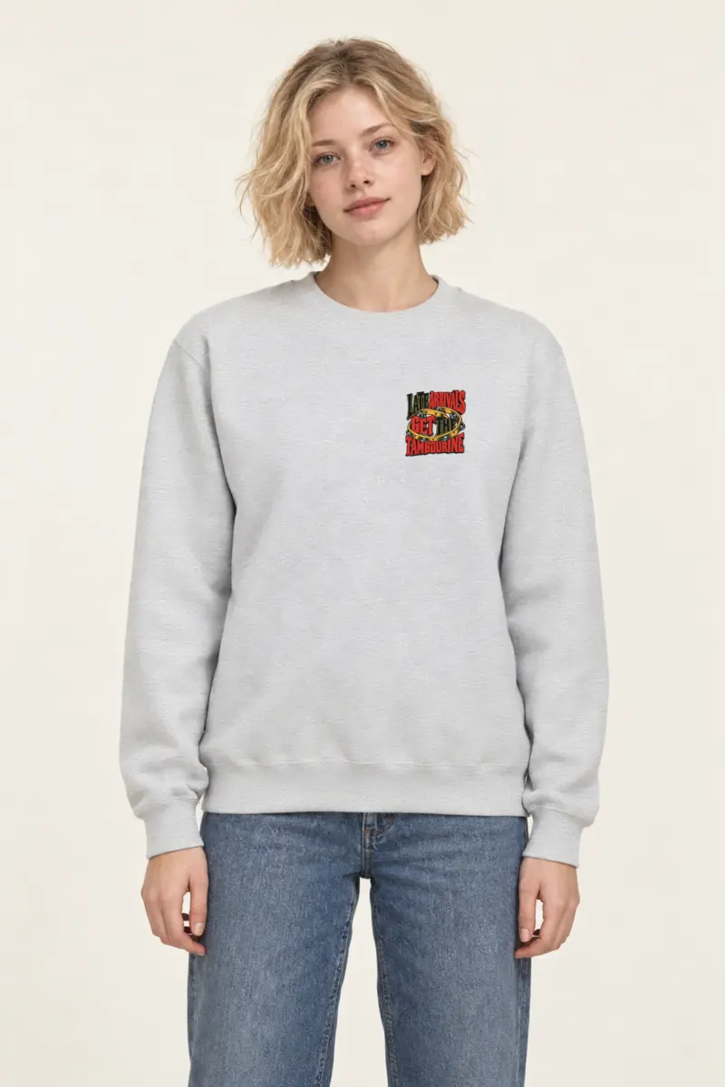 "Late Arrivals Get The Tambourine" Heavy Blend Unisex Crewneck Sweatshirt