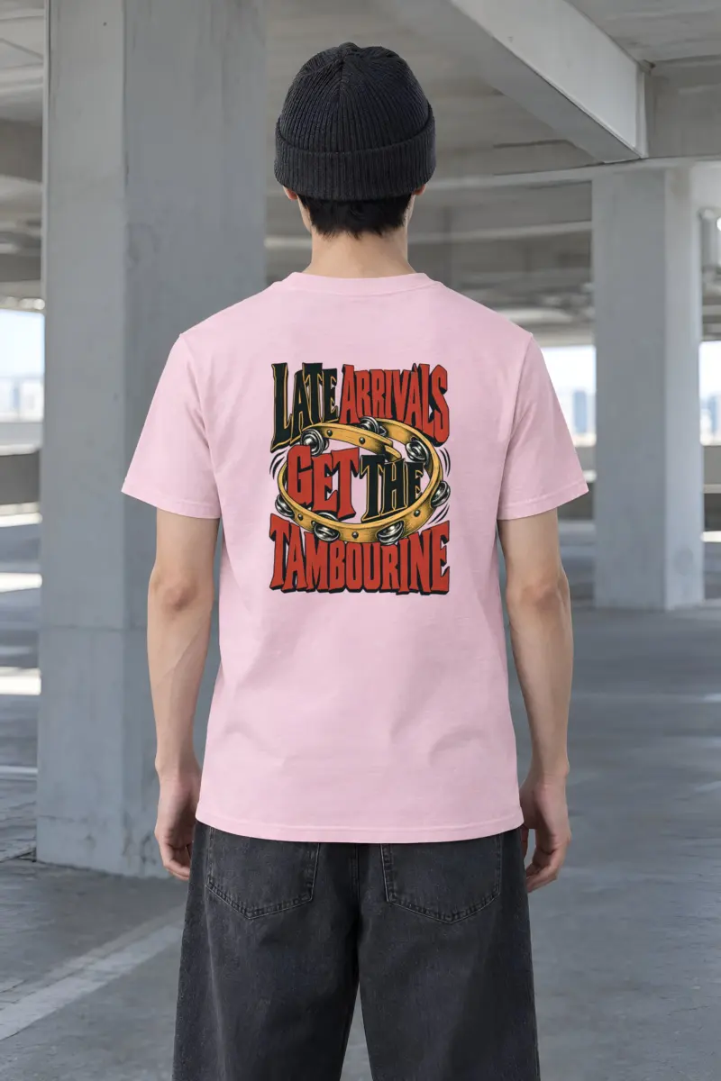 "Late Arrivals Get The Tambourine" Heavyweight Unisex Crewneck T-shirt