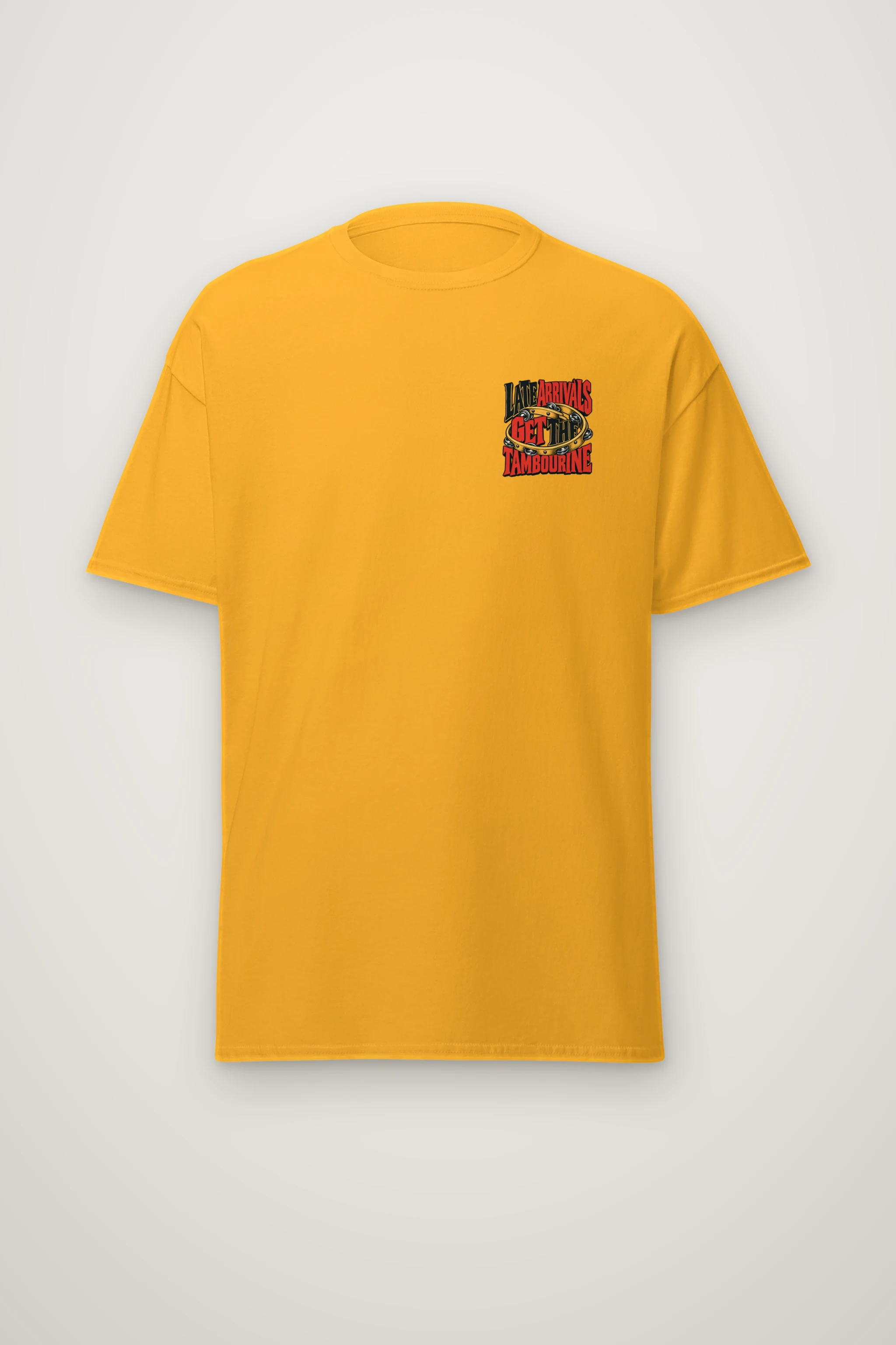 "Late Arrivals Get The Tambourine" Heavyweight Unisex Crewneck T-shirt