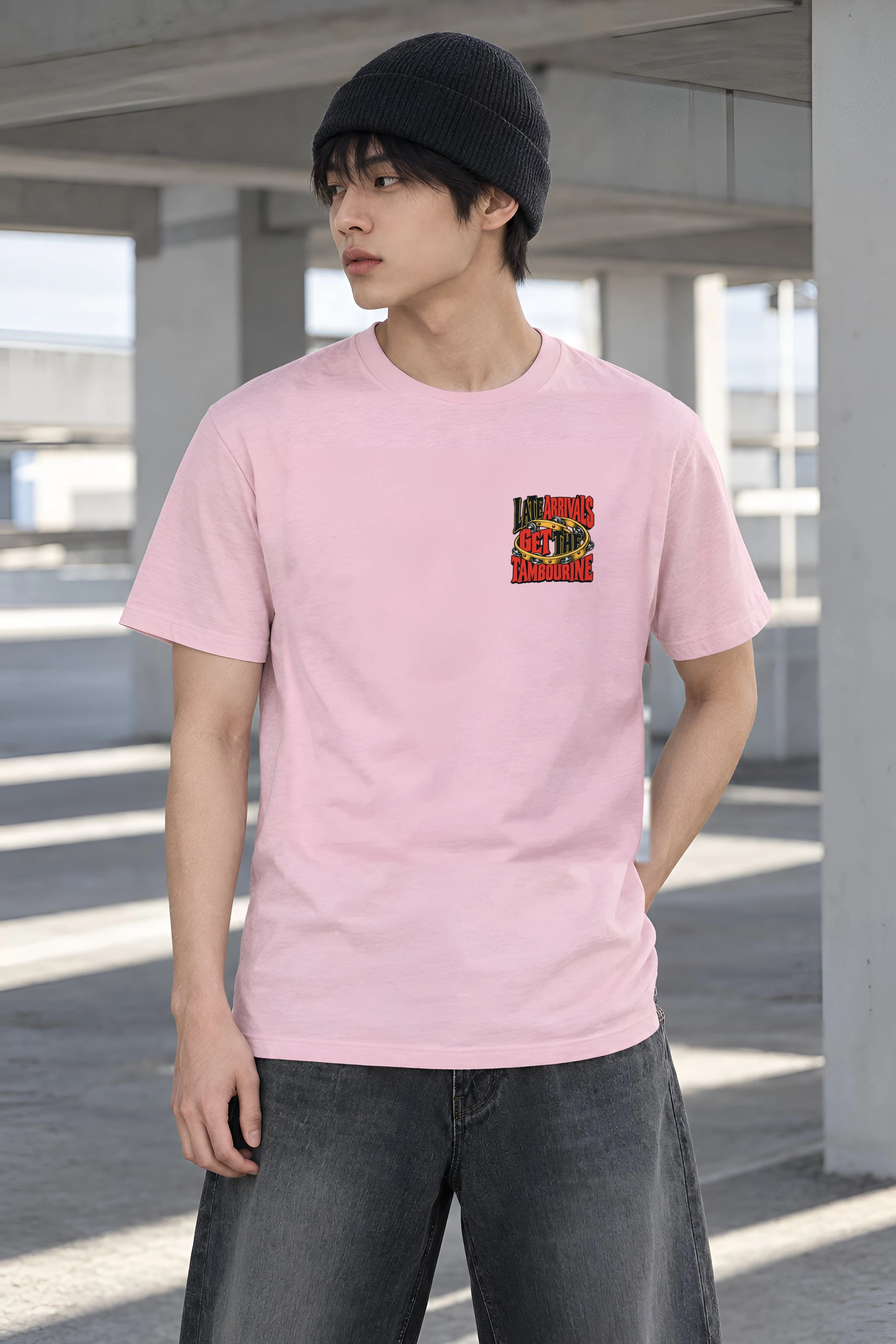 "Late Arrivals Get The Tambourine" Heavyweight Unisex Crewneck T-shirt