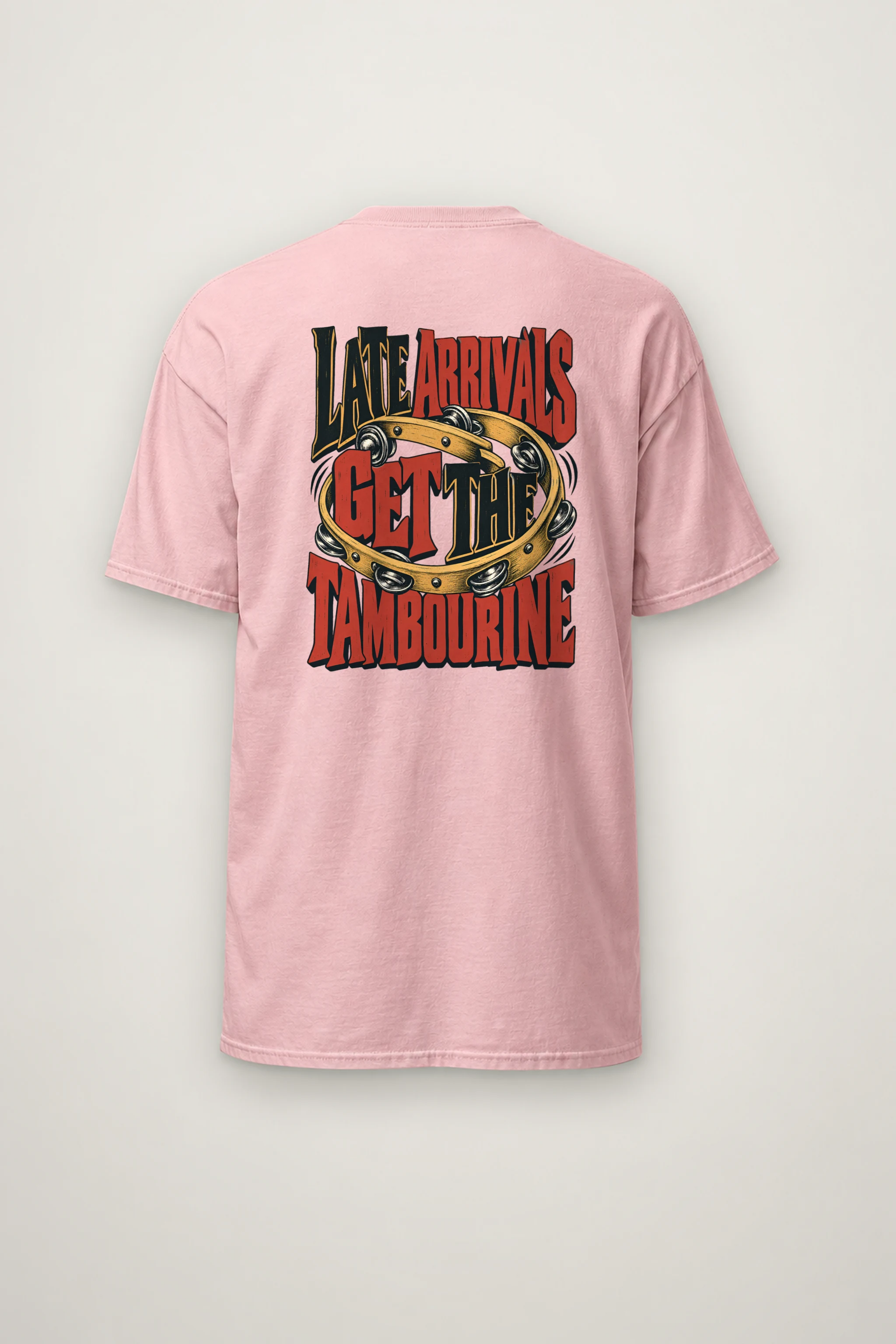"Late Arrivals Get The Tambourine" Heavyweight Unisex Crewneck T-shirt