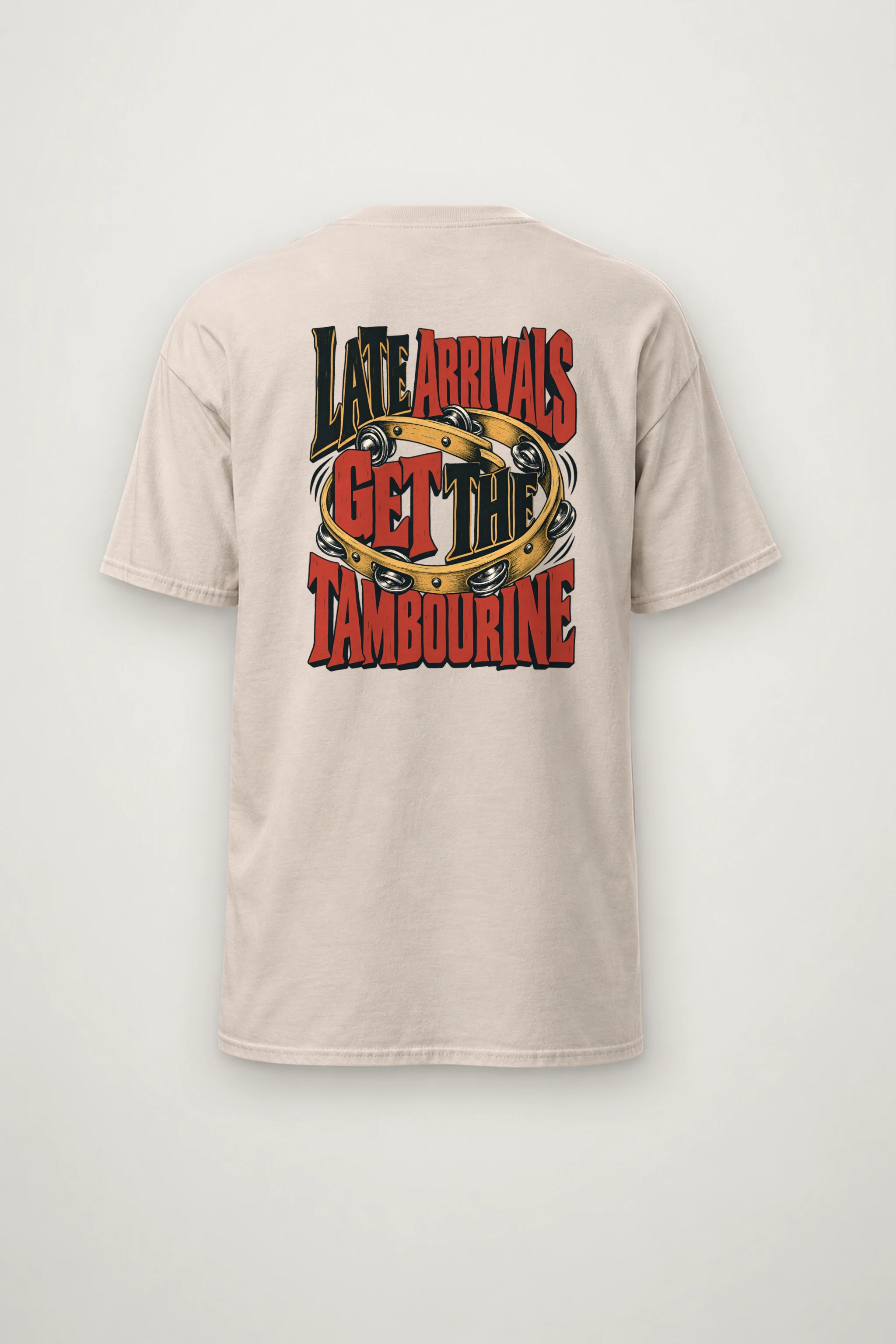 "Late Arrivals Get The Tambourine" Heavyweight Unisex Crewneck T-shirt