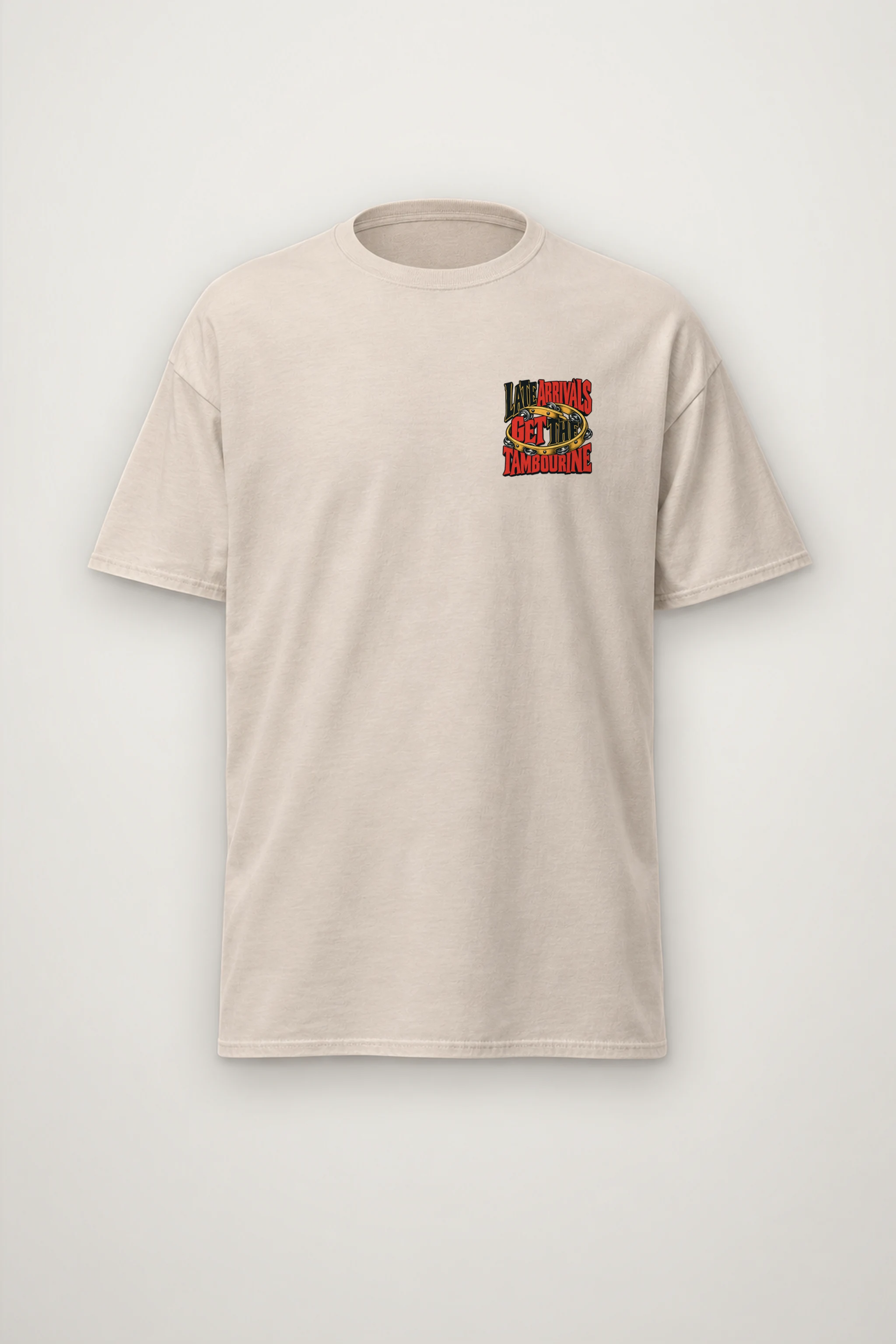 "Late Arrivals Get The Tambourine" Heavyweight Unisex Crewneck T-shirt