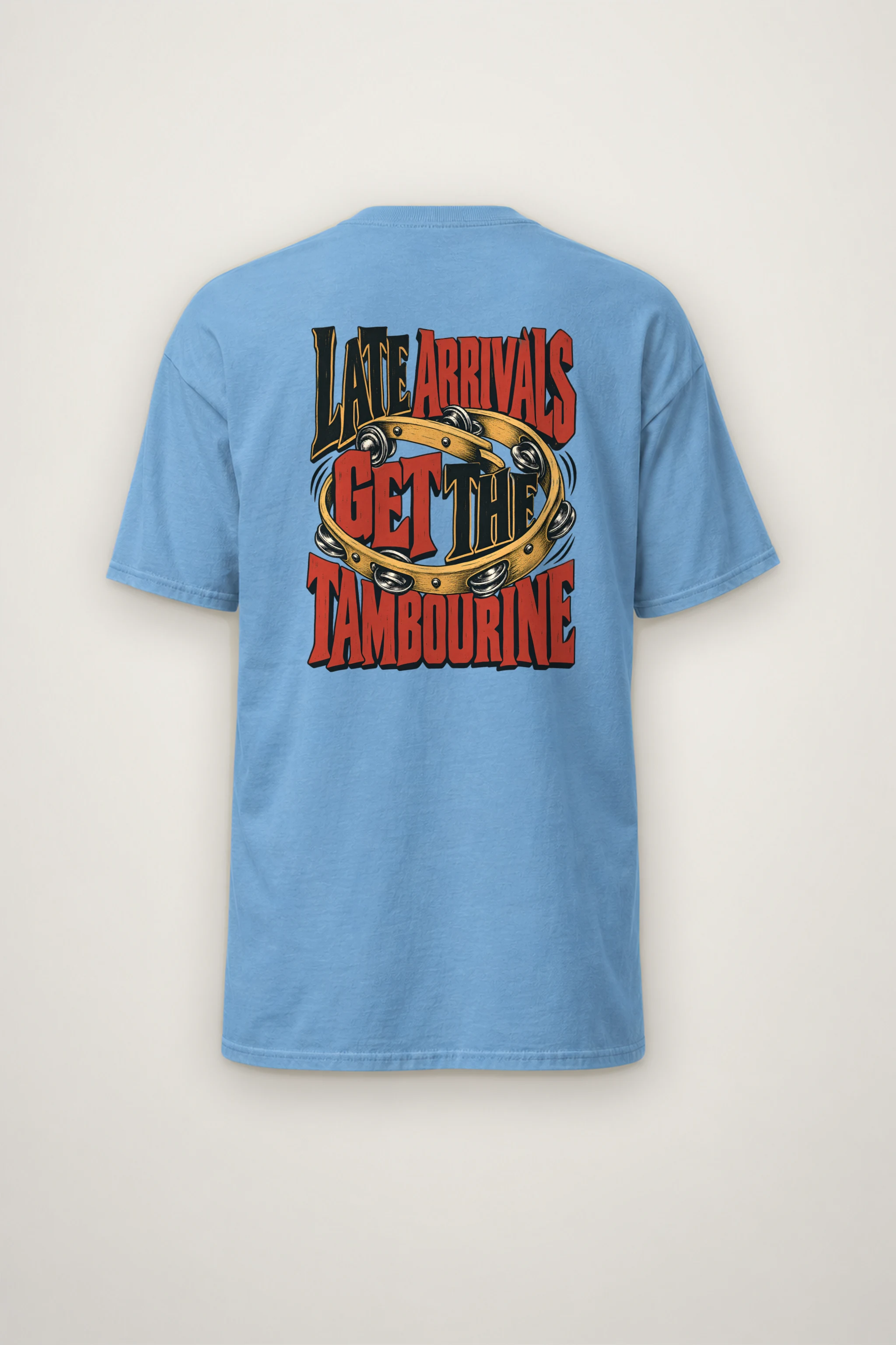 "Late Arrivals Get The Tambourine" Heavyweight Unisex Crewneck T-shirt
