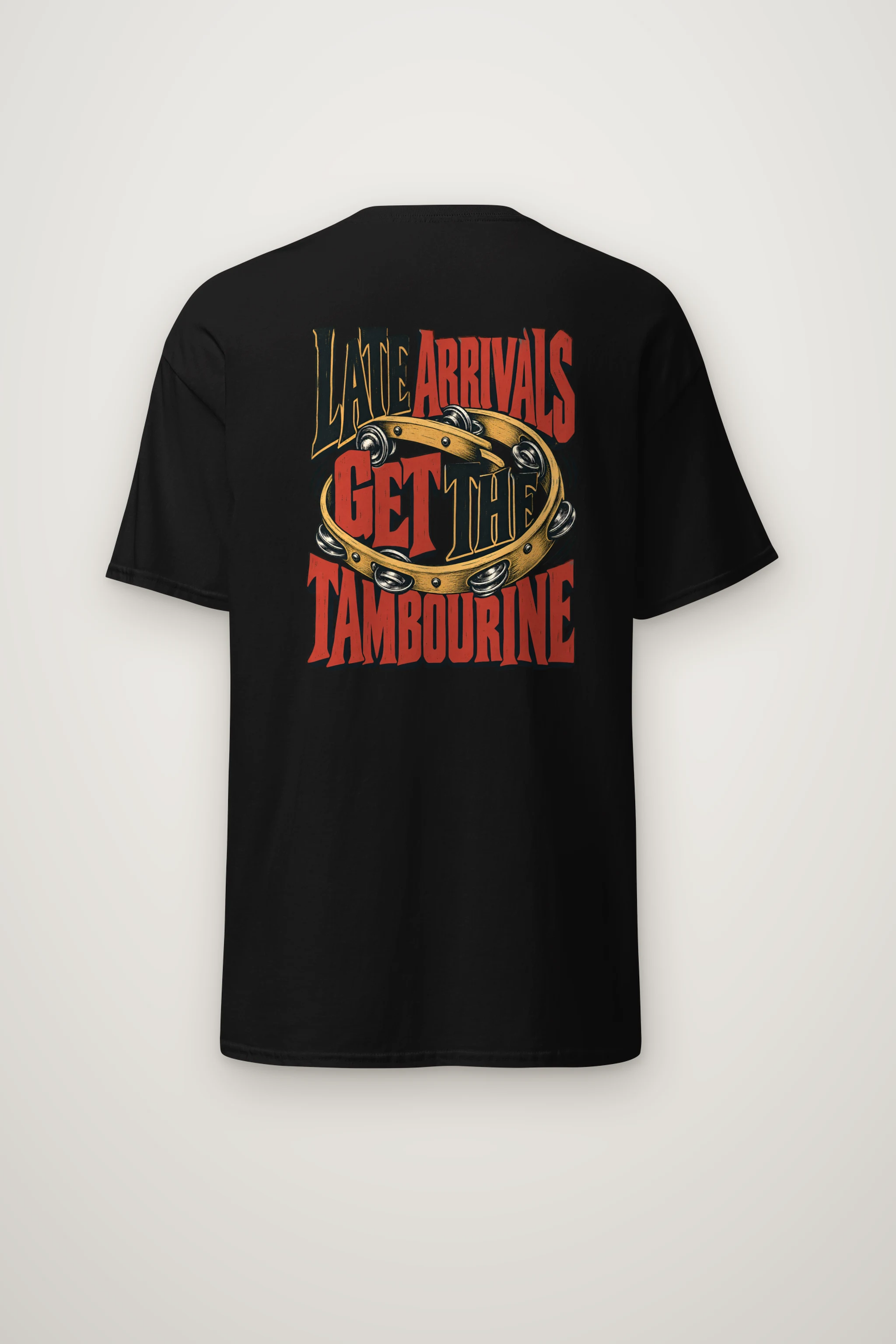 "Late Arrivals Get The Tambourine" Heavyweight Unisex Crewneck T-shirt