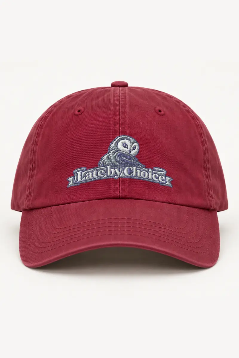 "Late by Choice Owl" Classic Dad Hat · Embroidered