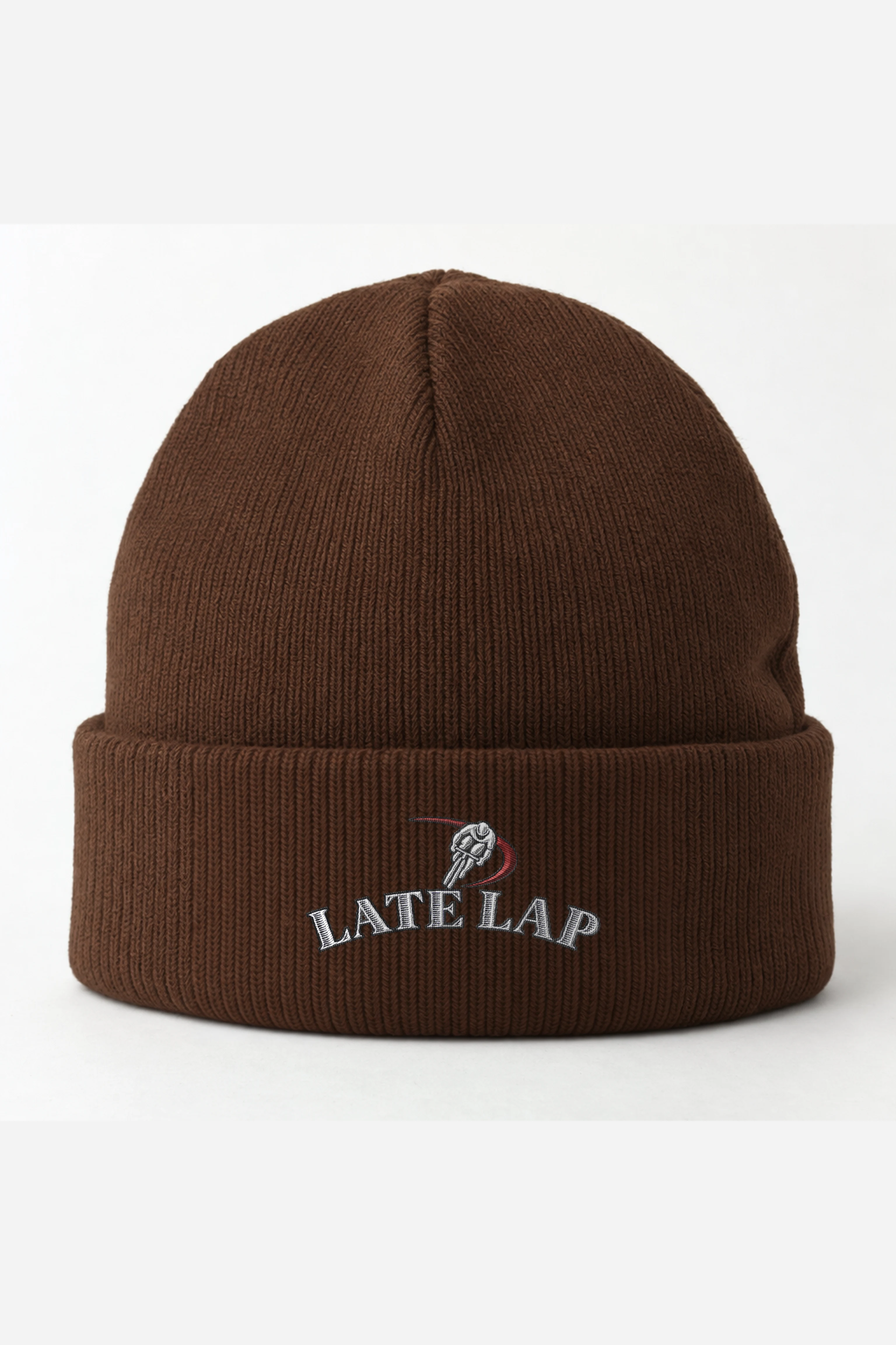 "Late Lap" Cuffed Beanie · Embroidered