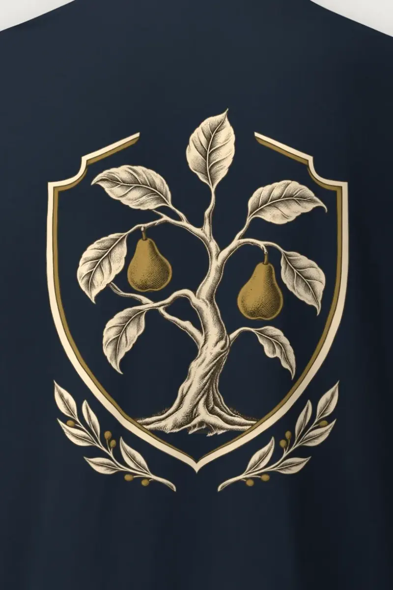 "Laurel Pear Crest" Heavyweight Unisex Crewneck T-shirt