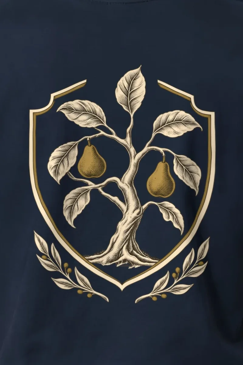 "Laurel Pear Crest" Heavyweight Unisex Crewneck T-shirt