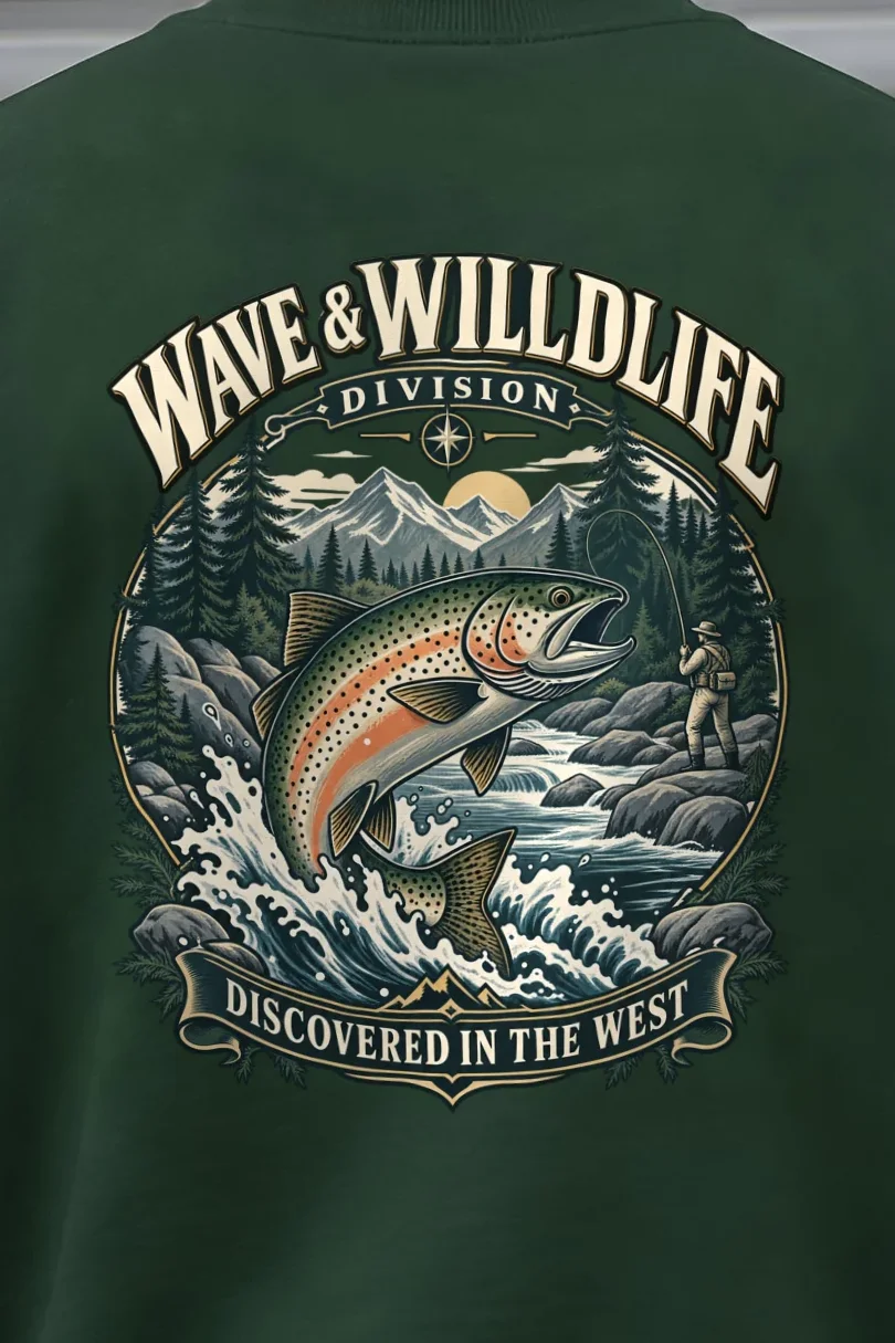 "Leaping Trout River" Heavy Blend Unisex Crewneck Sweatshirt