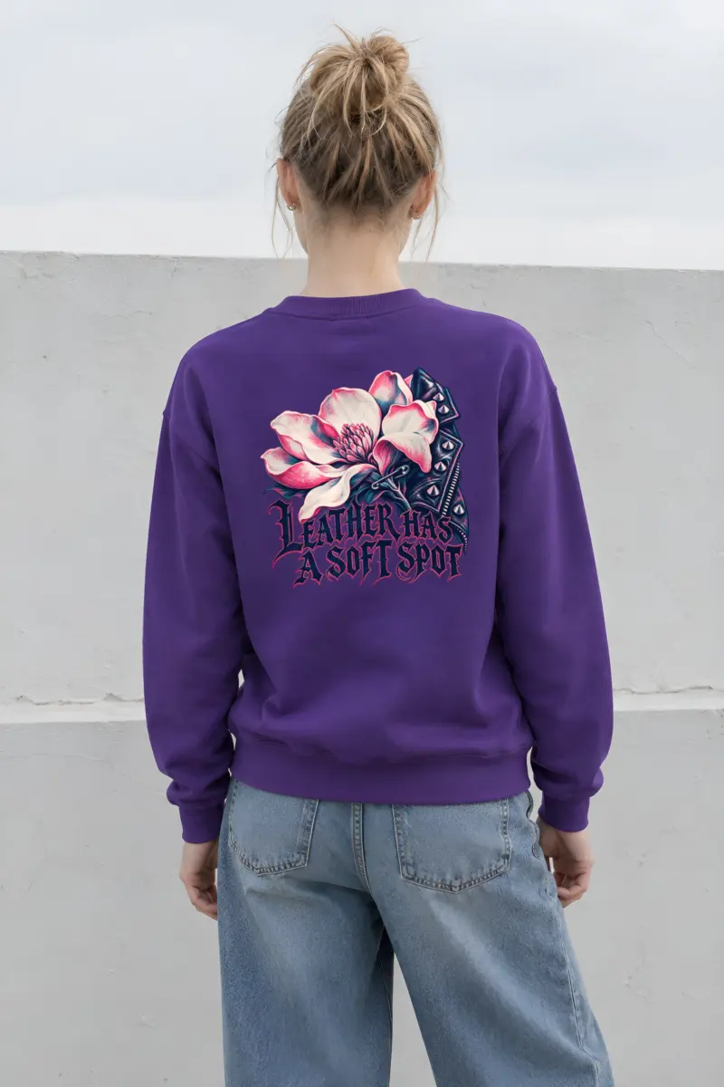 “Leather Has a Soft Spot” Heavy Blend Unisex Crewneck Sweatshirt