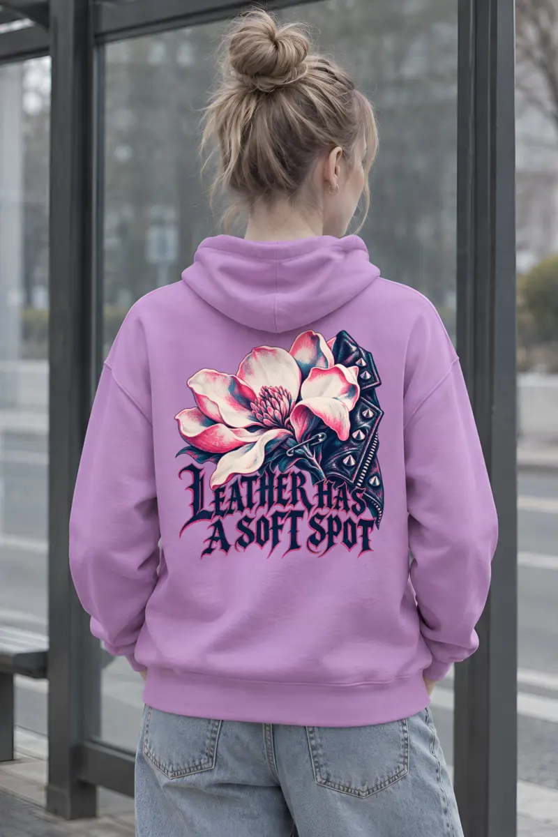 “Leather Has a Soft Spot” Heavy Blend Unisex Pullover Hoodie